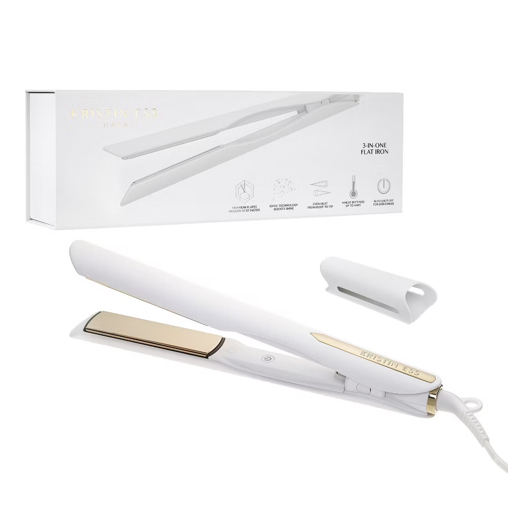 Kristin Ess Titanium Flat Iron Hair Straightener and Curler – Dual Voltage