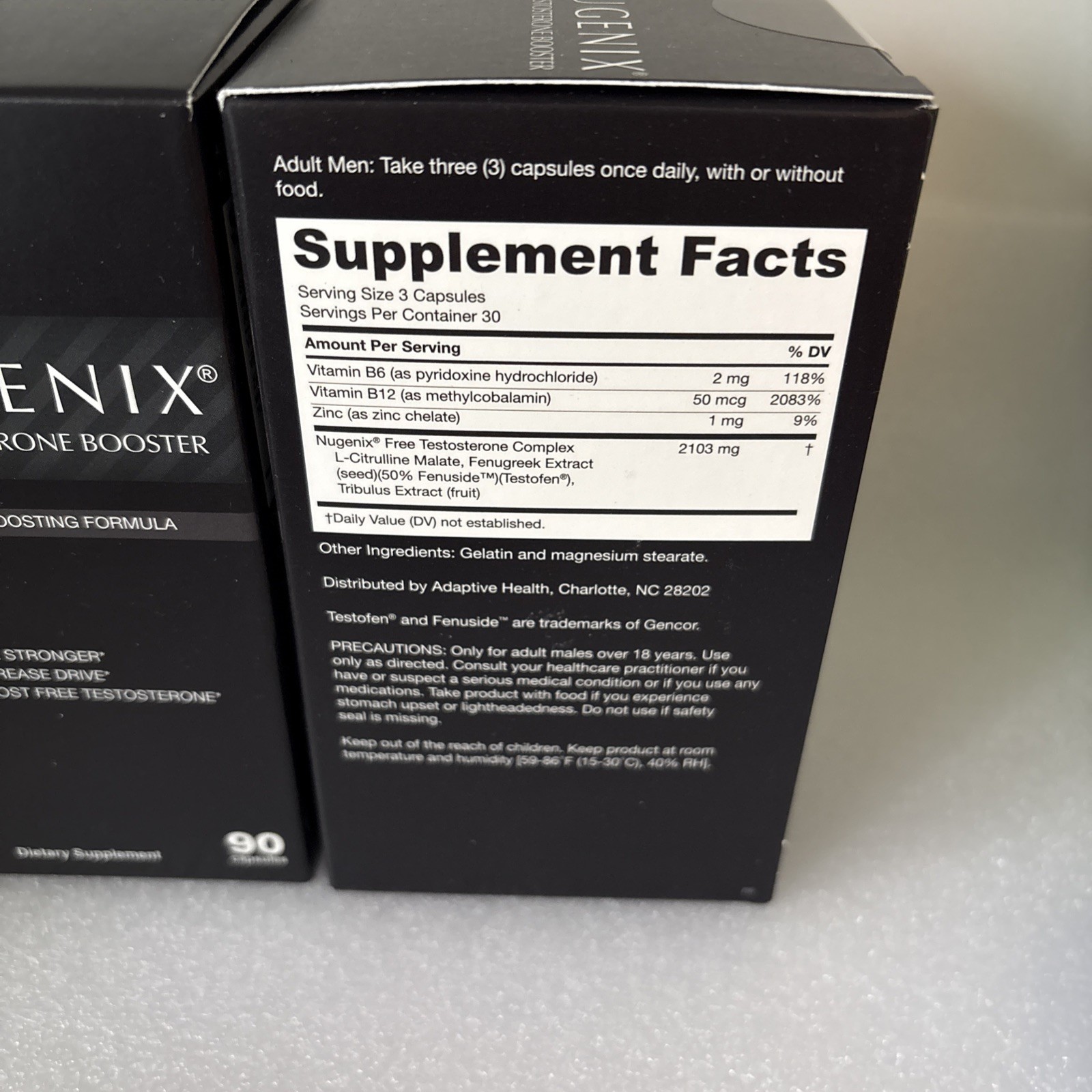 2 pack Nugenix 90 Capsules Expiry 10/2025