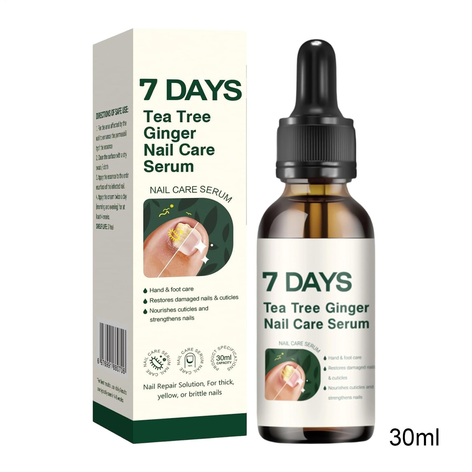 7 Days Tea Tree & Ginger Nail Care Serum 30ml For Repair Dry Brittle Nails