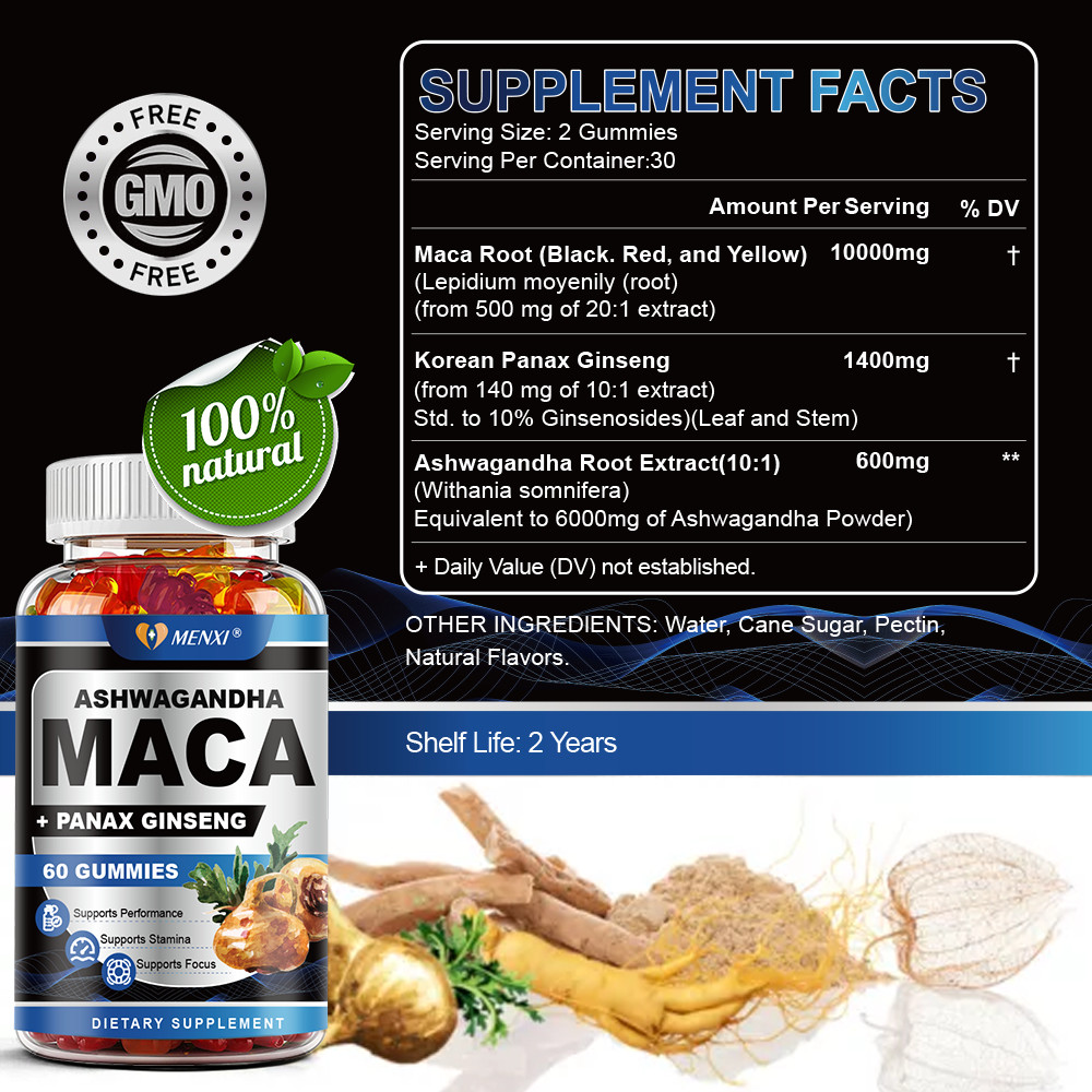 Maca + Panax Ginseng Highest Potency 11400mg Supports Desire Stamina Performance