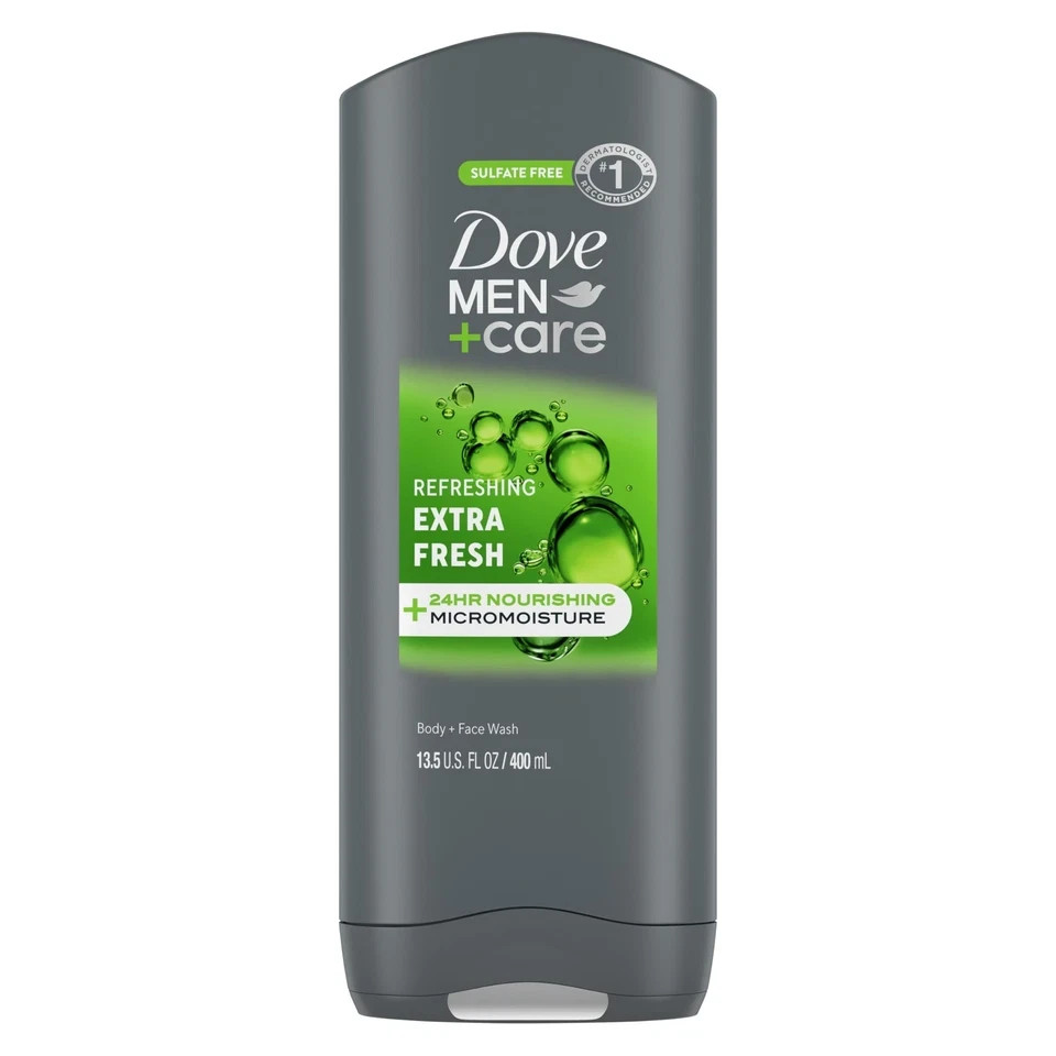 DOVE Men + Care Body Wash and Face for 13.5 Fl Oz (Pack of 1), Clean Comfort