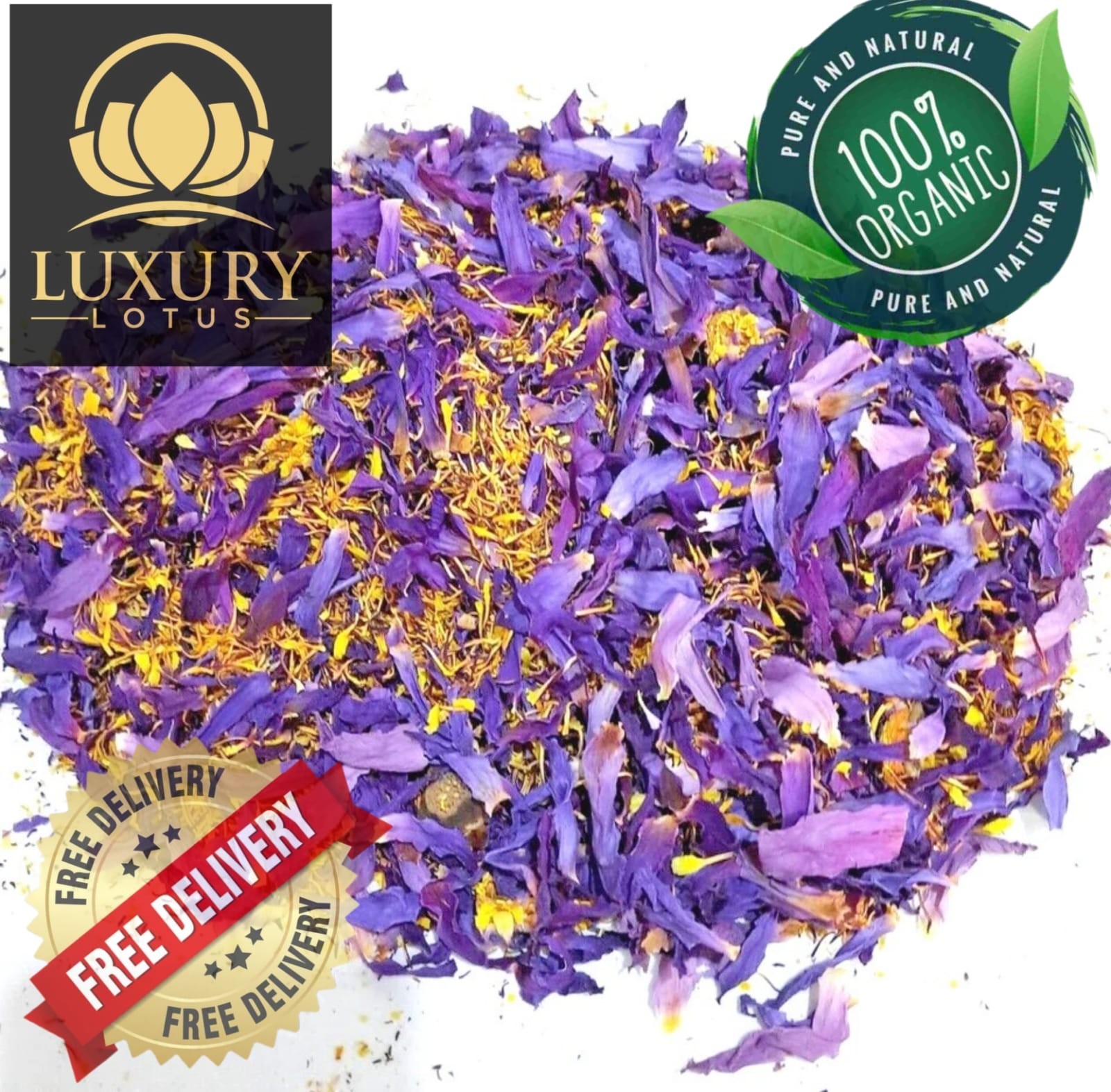 Blue Lotus |Nymphaea Caerulea| 100% Organic Herbal Hand Picked Pure Flowers Tea!
