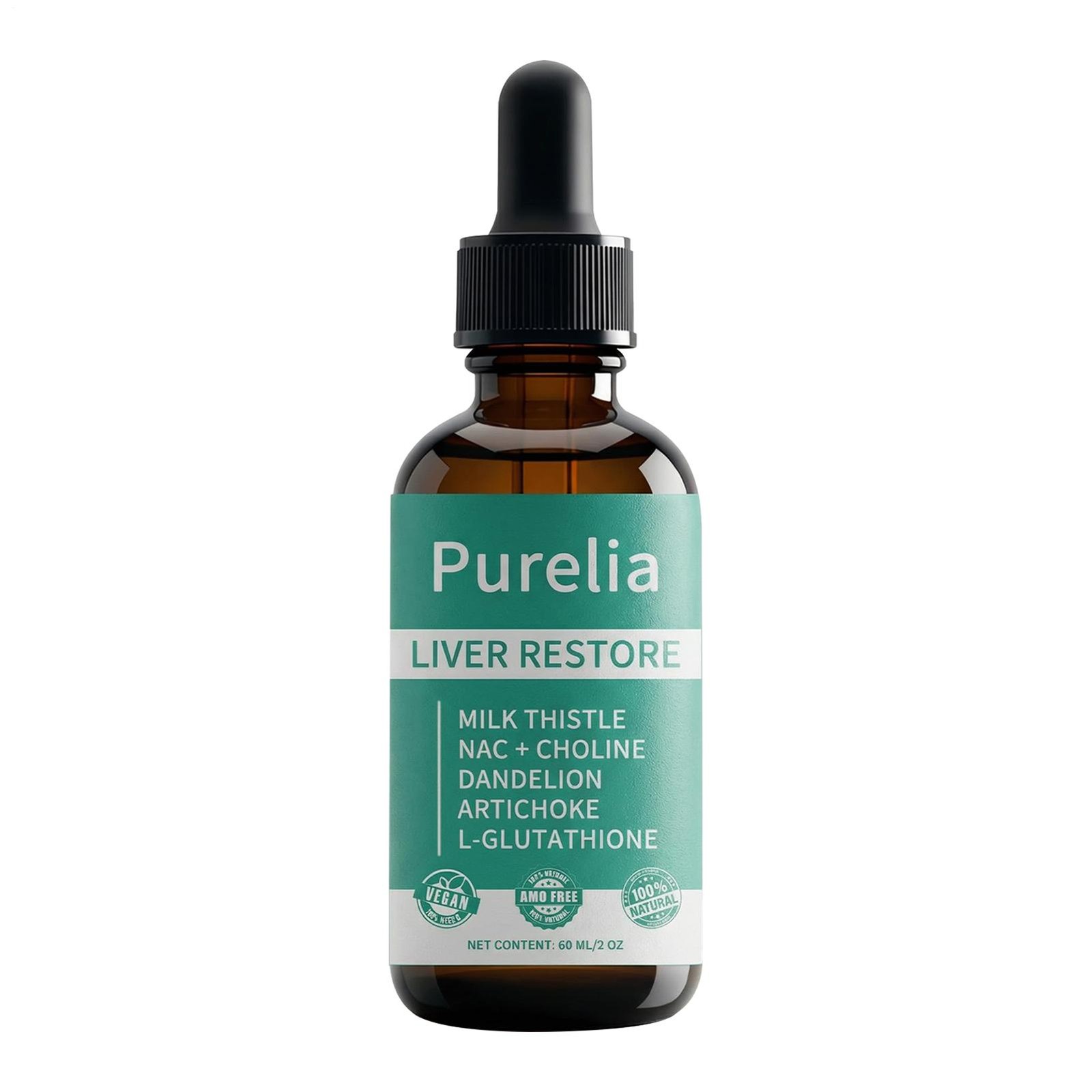 Purelia Liver Restore, Complete Liver Support Supplement With Milk Thistle 60ml