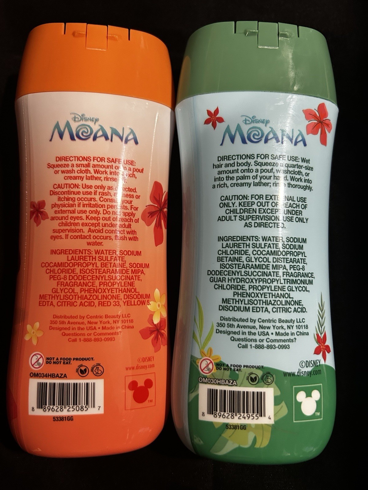 Disney Moana Body Wash Coconut & Hibiscus Scent Unisex Kids 2 Pack 8 fl oz