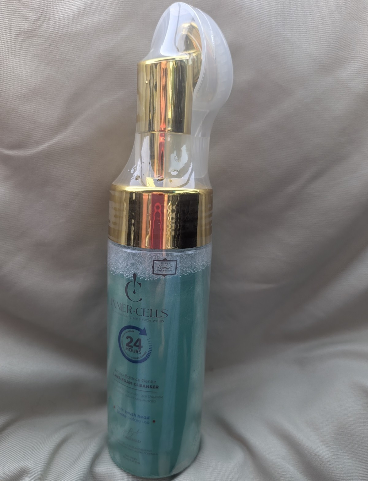 INNER-CELLS Amino Balance Gentle Lava Foam Face Cleanser w/ Brush 5.07oz