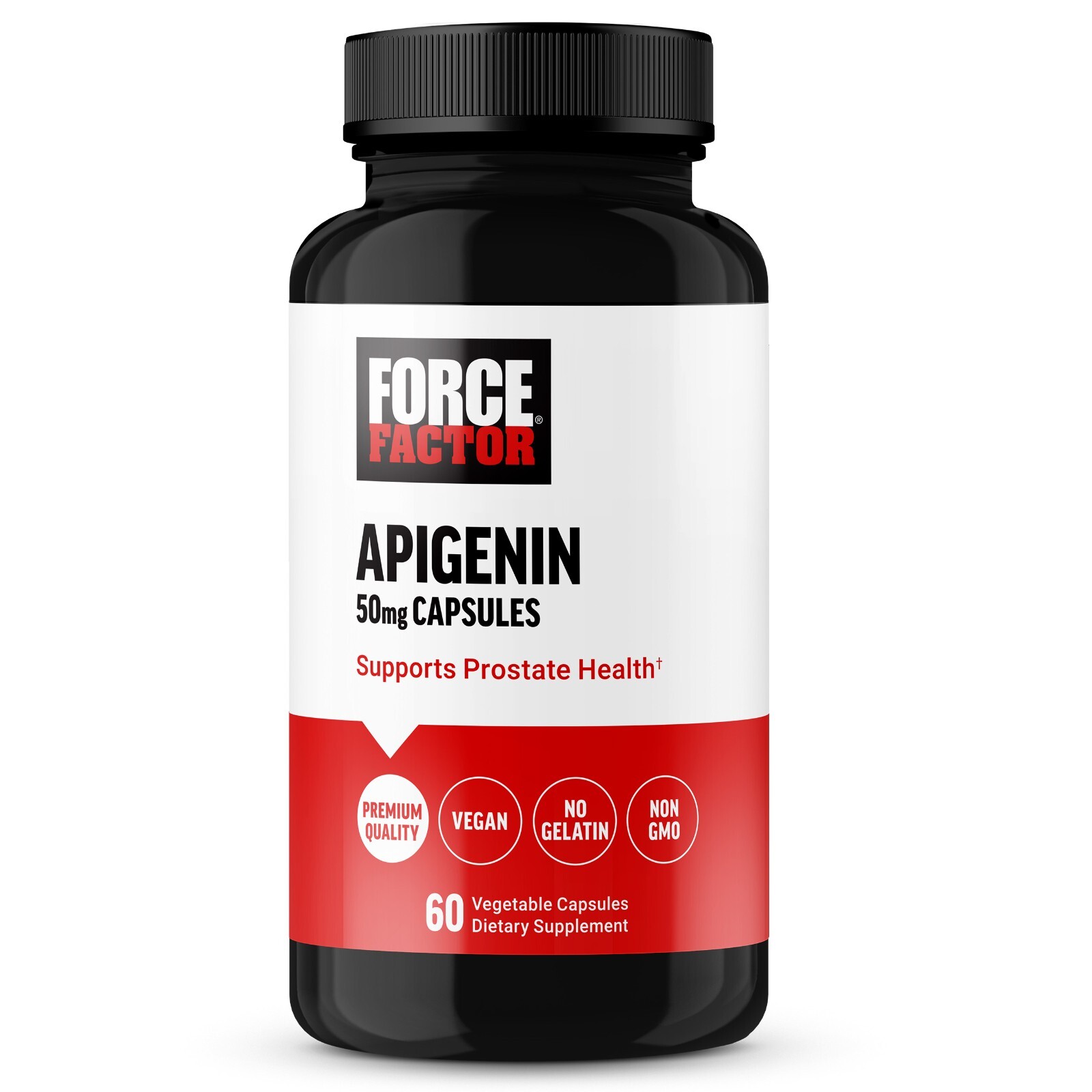 Force Factor Apigenin 50mg, Prostate Support Supplement, 60 Vegetable Capsules