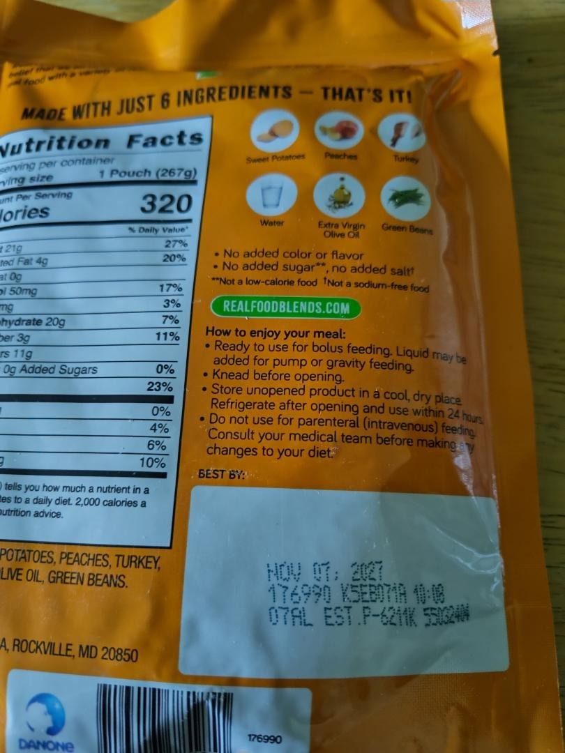 Real Food Blends turkey and beans