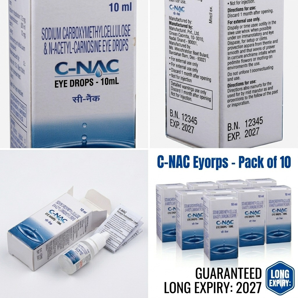 C-NAC Lubricant Eye Drops 10ml N-Acetyl – Soothing Eye Care Lot – Long Exp 2027