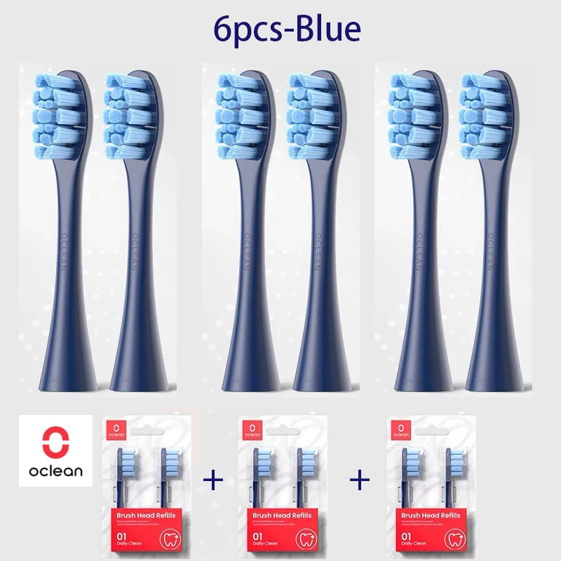 6x Original Oclean Replacement Brush Heads for X PRO Elite/Flow/F1/Z1/One