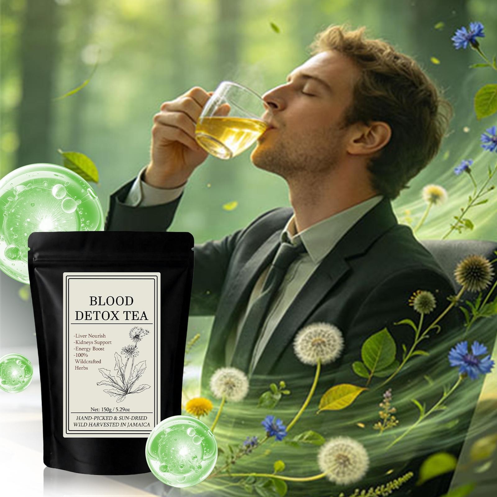 30 Bags Jamaican Healing Garden Blood Detox Tea, Chef Tijani Blood Detox Tea