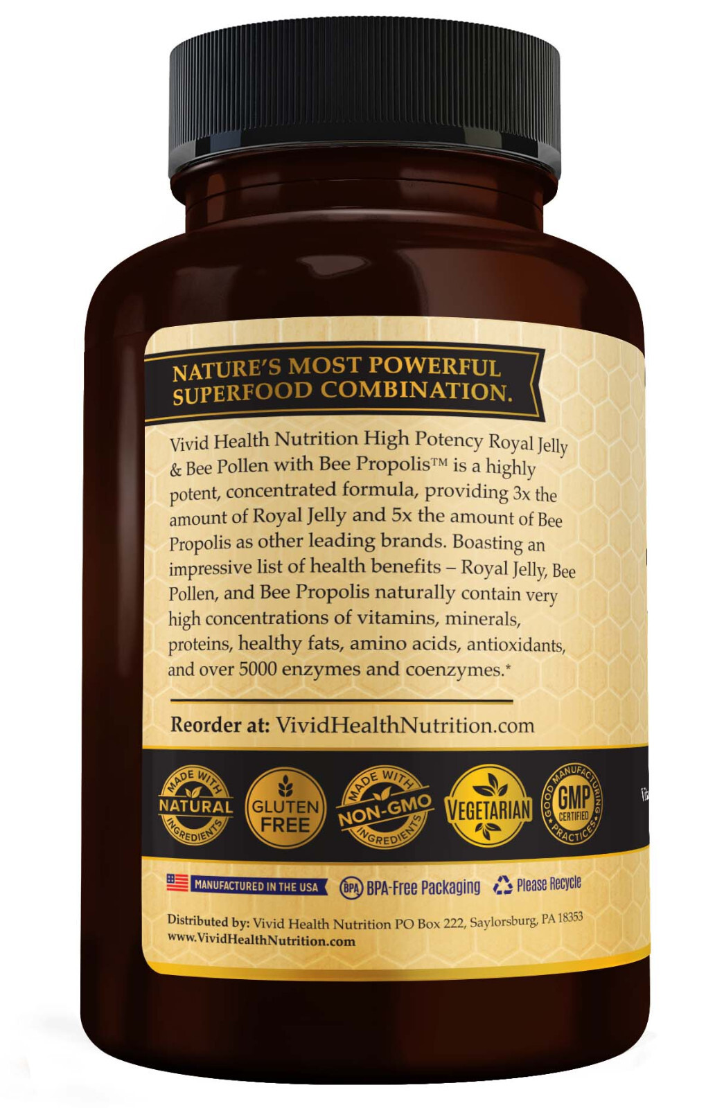 Immune Boosting Supercharger, ROYAL JELLY with BEE POLLEN & BEE PROPOLIS by VHN