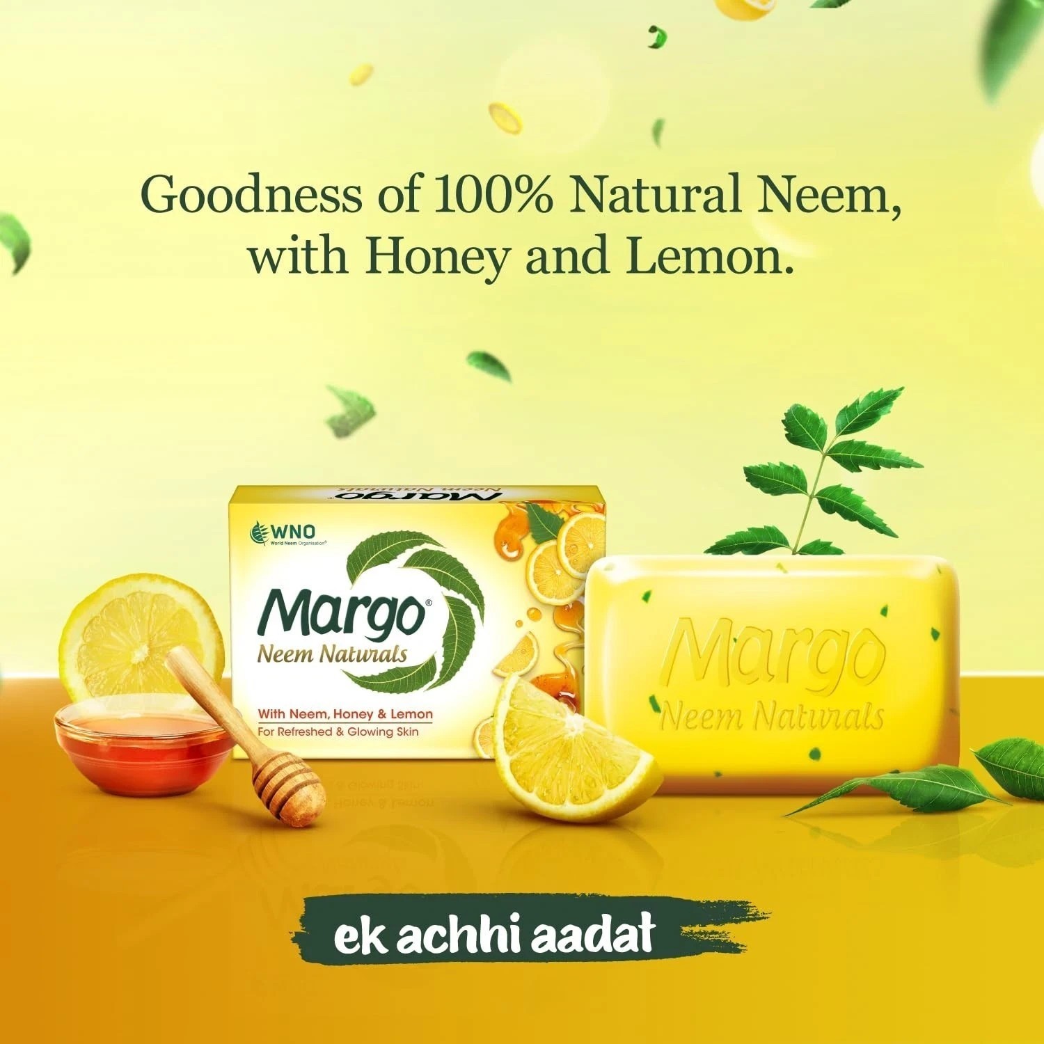 Margo Neem Naturals Soap with Goodness of 1000 Neem Leaves 100gm X Pack of 5
