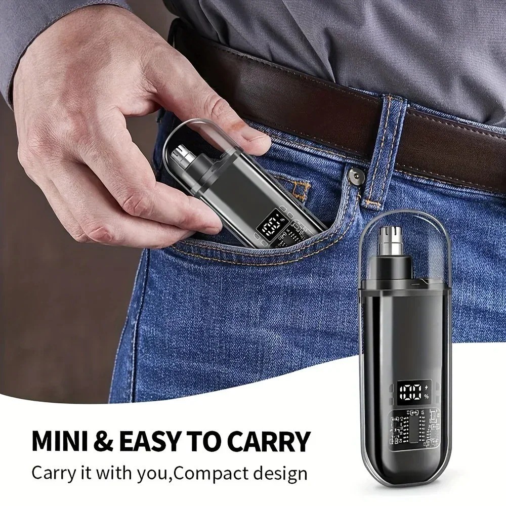 Nose Ear Hair Trimmer for Men USB C Rechargeable Portable Grooming Kit Fast Ch..