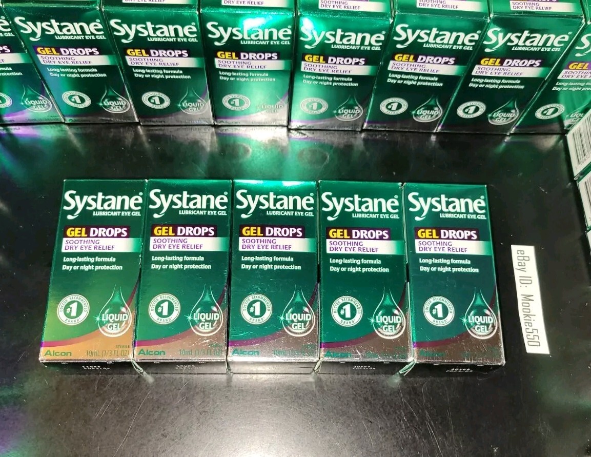 EXP 08/2025+! 5 Box Lot Systane GEL DROPS Dry Eye Relief 10mL 1/3oz Day Night