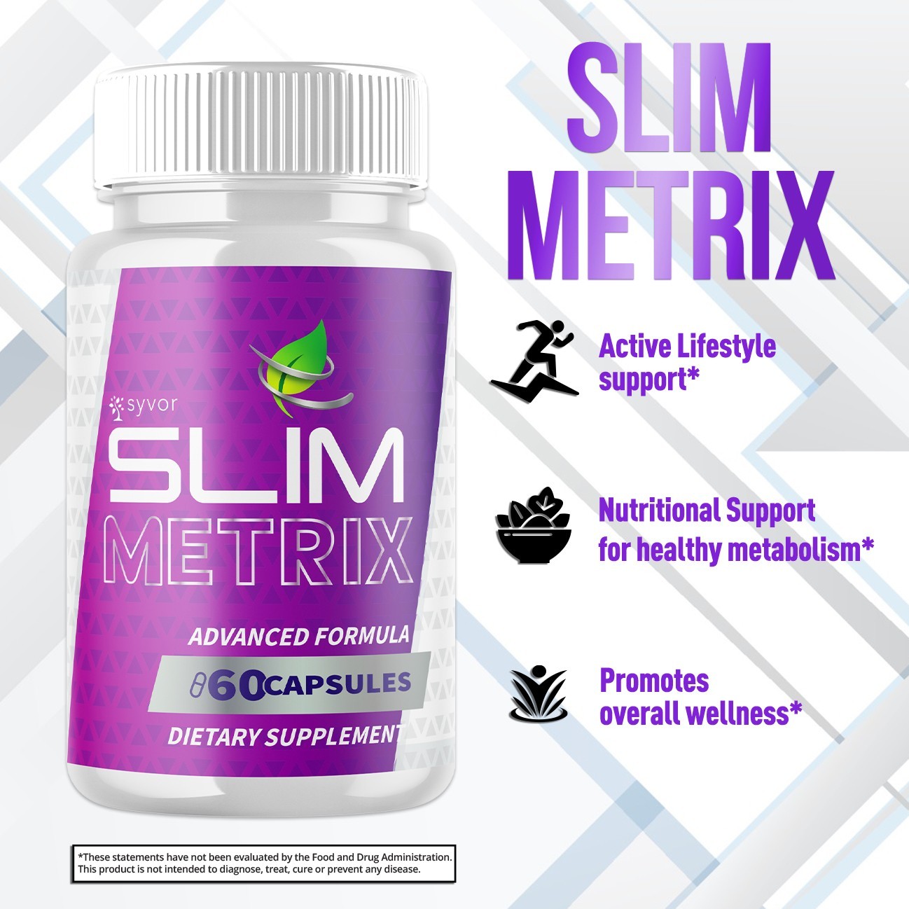 (5 Pack) Slim Metrix Advanced Formula Energy & Fitness SlimMetrix 300 Capsules