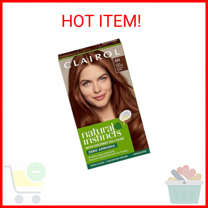 Clairol Natural Instincts Demi-Permanent Hair Dye, 6R Light Auburn Hair Color, P