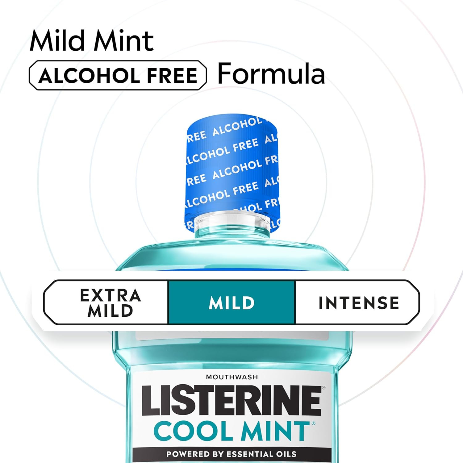 Cool Mint Alcohol-Free Mild Mouthwash, Oral Rinse Kills 99.9% of Germs