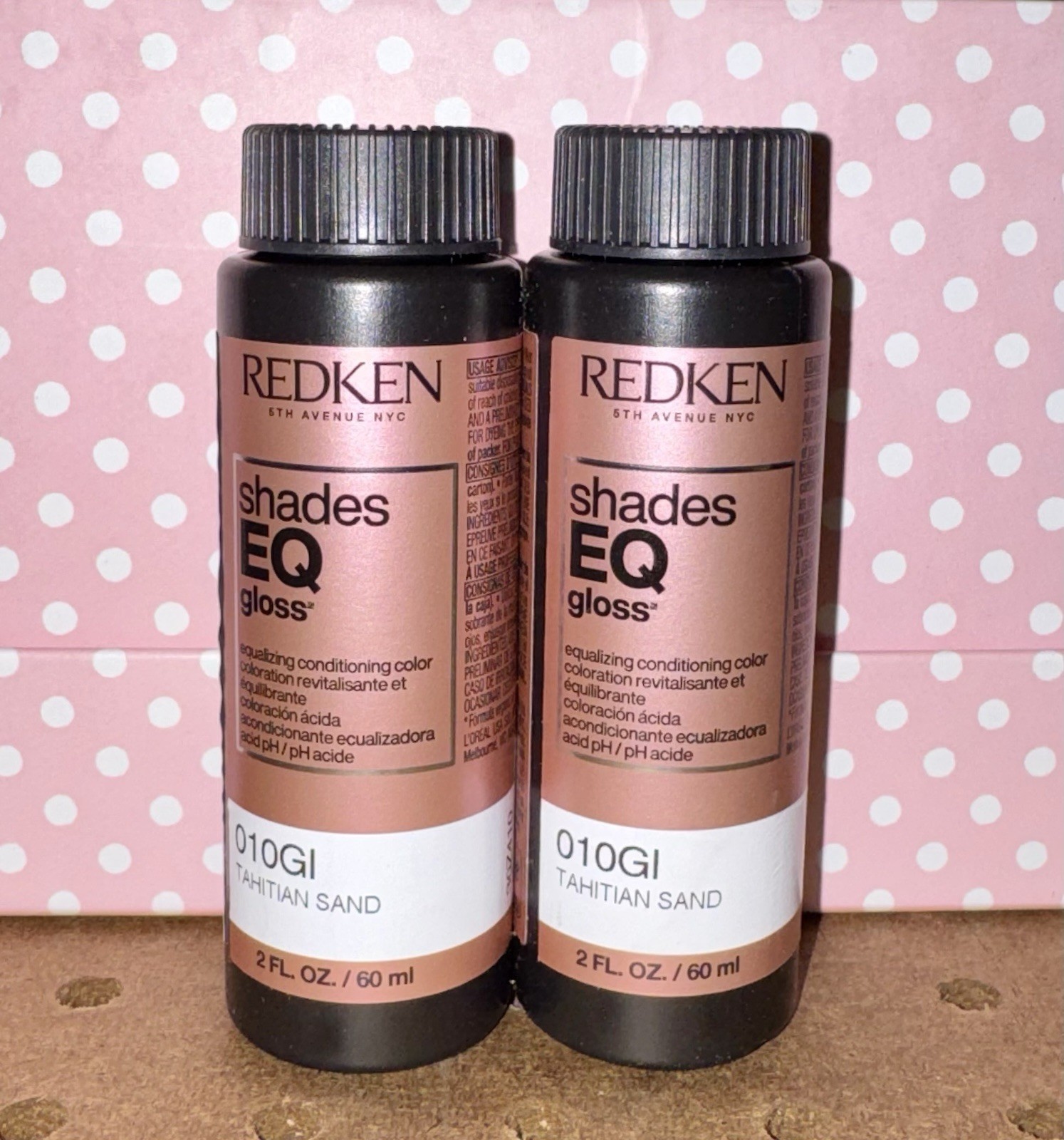 2 PACK 010G1 TAHITIAN SAND REDKEN SHADES EQ EQUALIZING CONDITIONING COLOR GLOSS