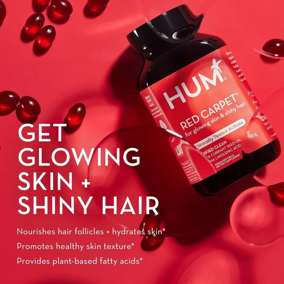 HUM Red Carpet – Skin & Hair Supplement Hair Growth Vitamins for Women 60-Count