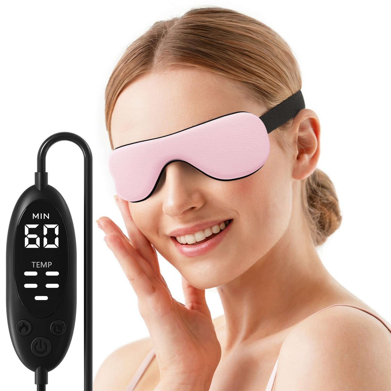 Heated Eye Mask – Warm Compress for Dry Eyes, USB Electric Heating Pad for St…