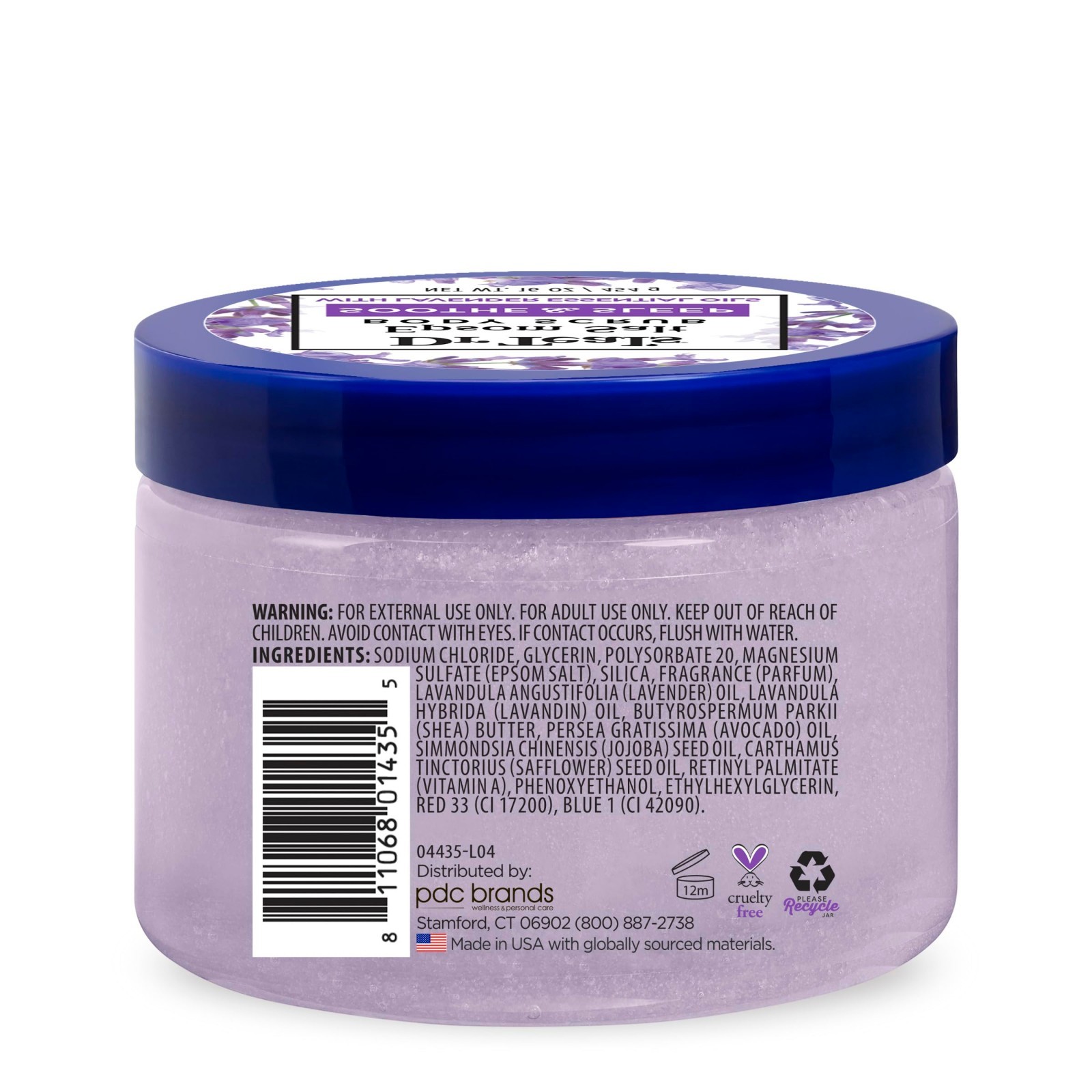 Epsom Salt Body Scrub – Soothe & Sleep with Lavender Essential Oils, 16 oz (3 Pa