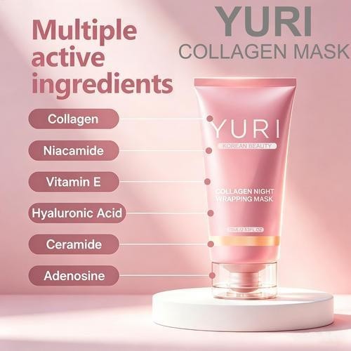 Yuri Korean Collagen Night Wrapping Mask 75ml Hydrating Sleeping Mask New In Box