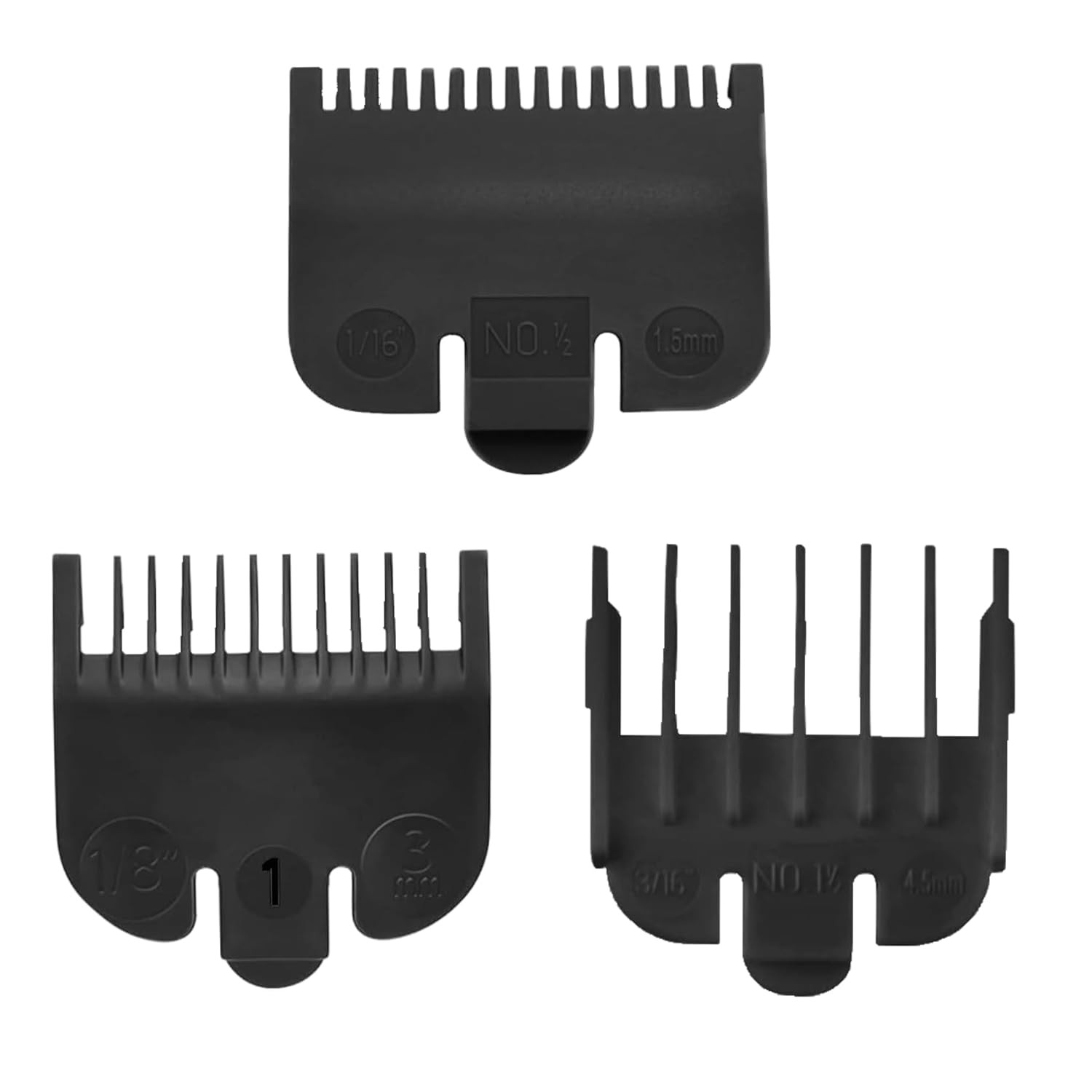 3Pcs Universal Clipper Guards Set for Most Size Blades, 1/16In 1/8In 3/16In Prof