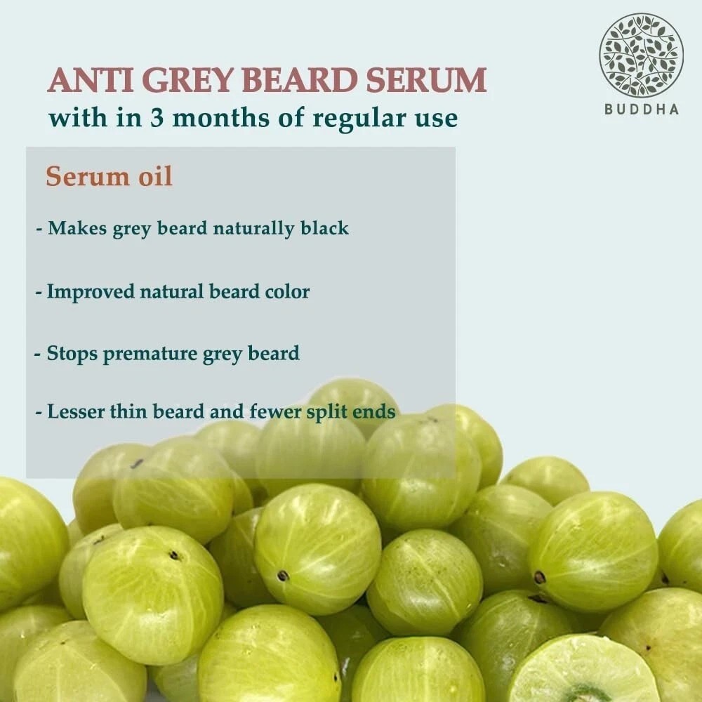 Natural Grey Beard Serum 25ml Restore Natural Black Color of Grey White Bear