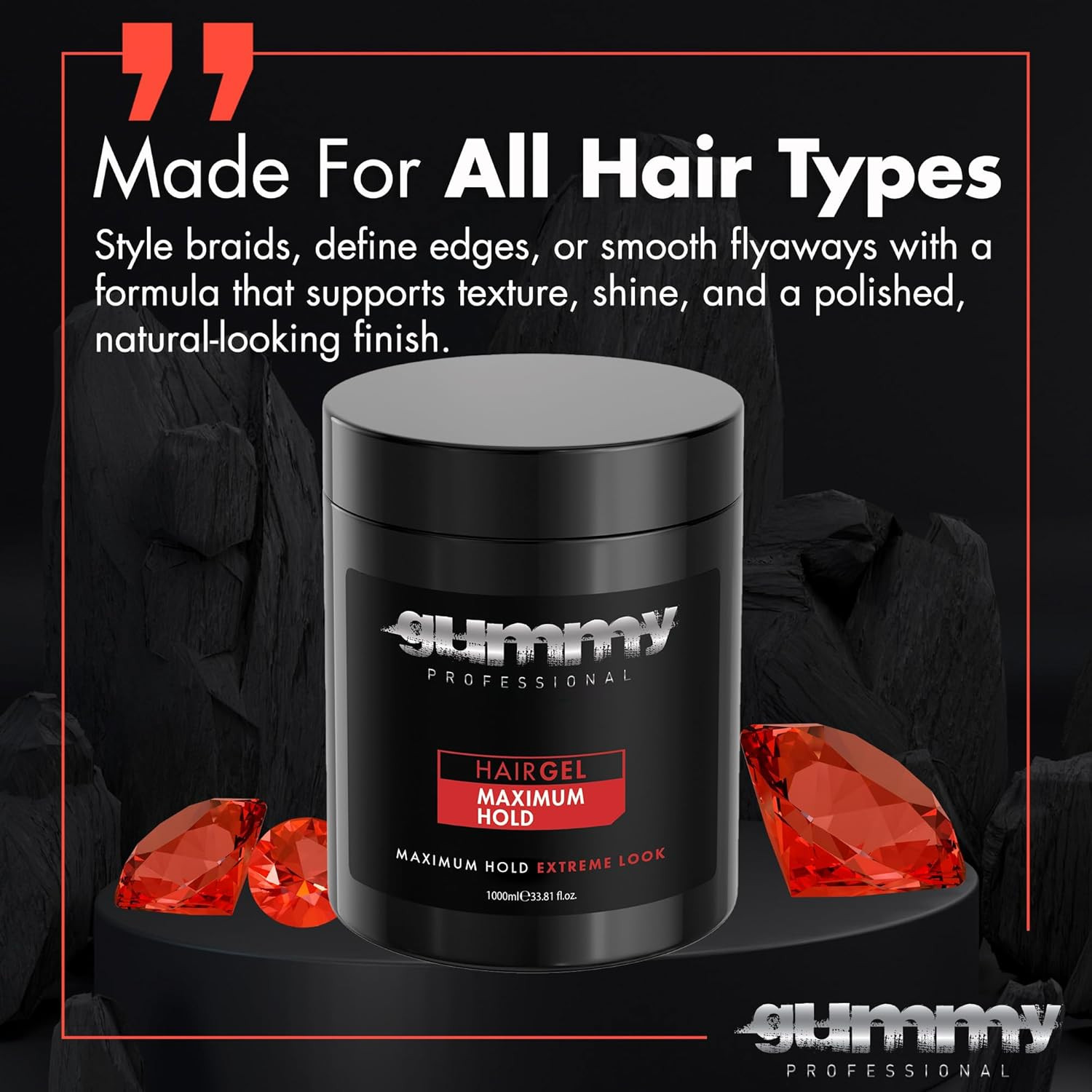 Professional – Hair Gel for Men and Women – Strong Hold Styling Gel for Slick Ba