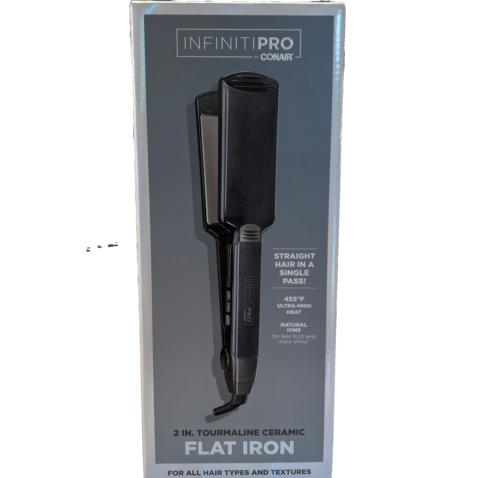 INFINITIPRO BY CONAIR Tourmaline Ceramic Flat Iron- 2 Inch-Factory Sealed Seepic