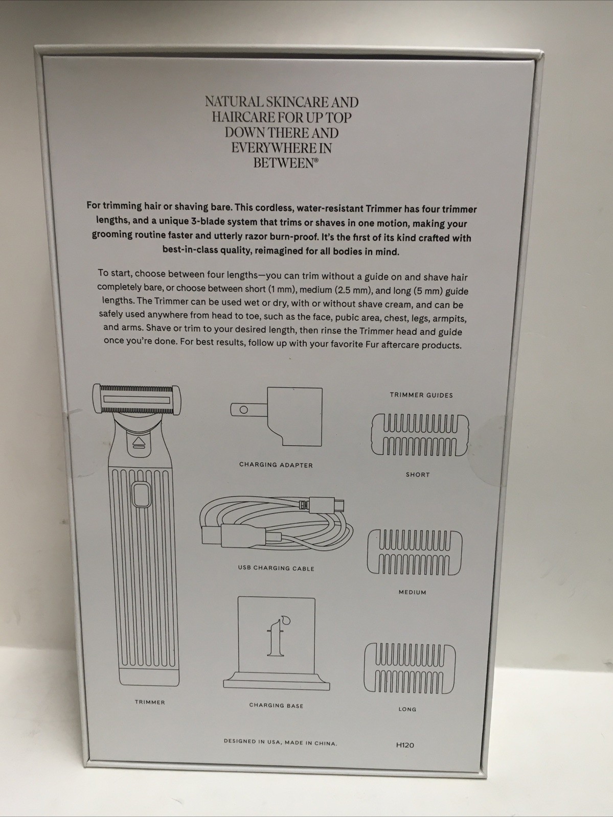 Fur Trimmer Shaving & Grooming Kit w/trimming guides USB charging cable & Bag