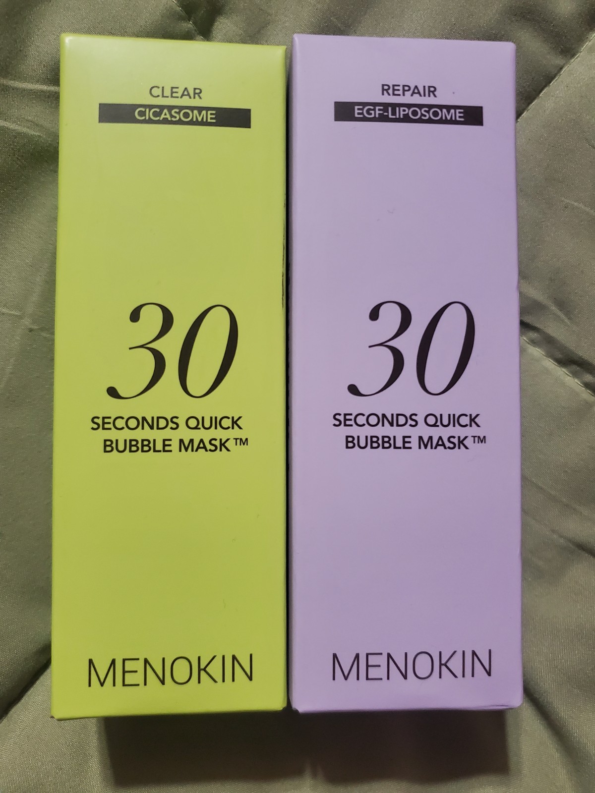 Menokin 30 Second Bubble Mask, Clear And Repair 2 Bottles, New In Box