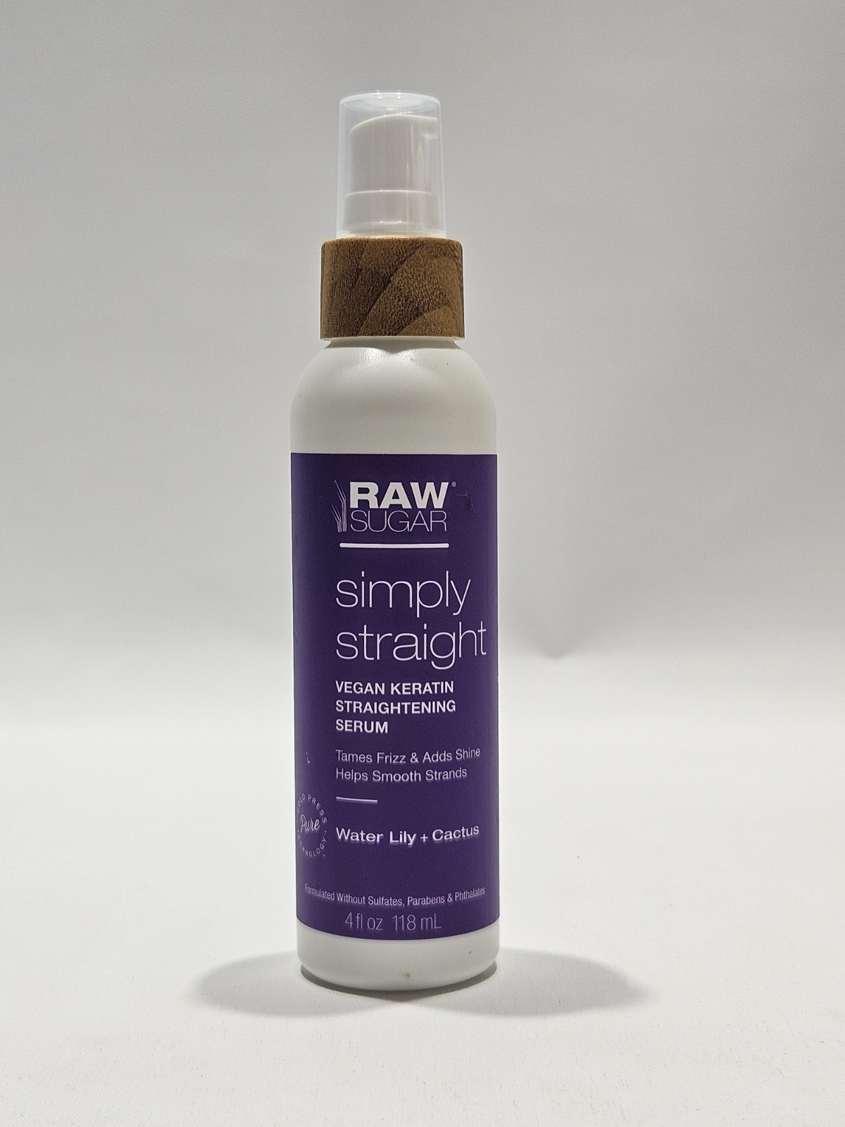 Raw Sugar Simply Straight Vegan Keratin Straightening Serum 4 Fl Oz