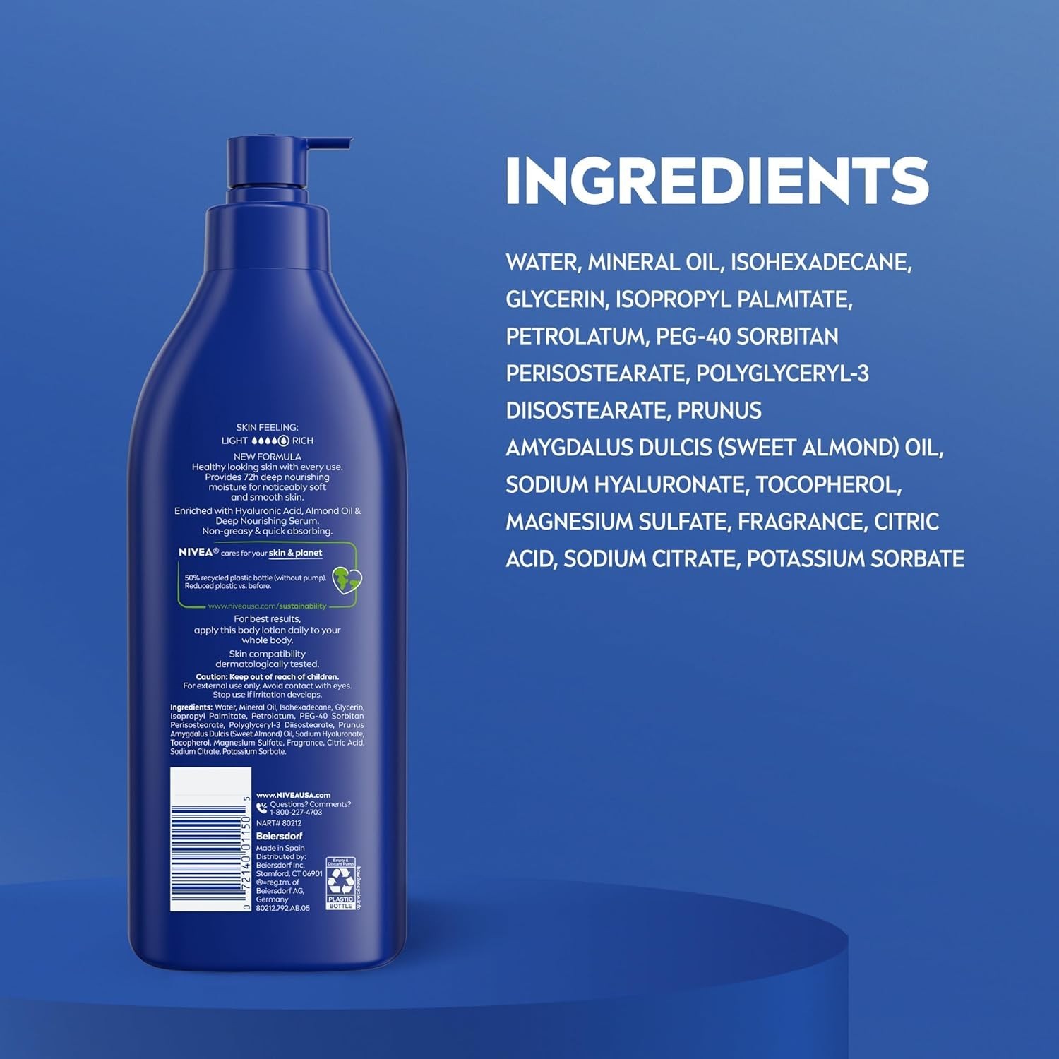 NIVEA Essentially Enriched Body Lotion for Very Dry Skin 16.9 Fl Oz Pump Bottle