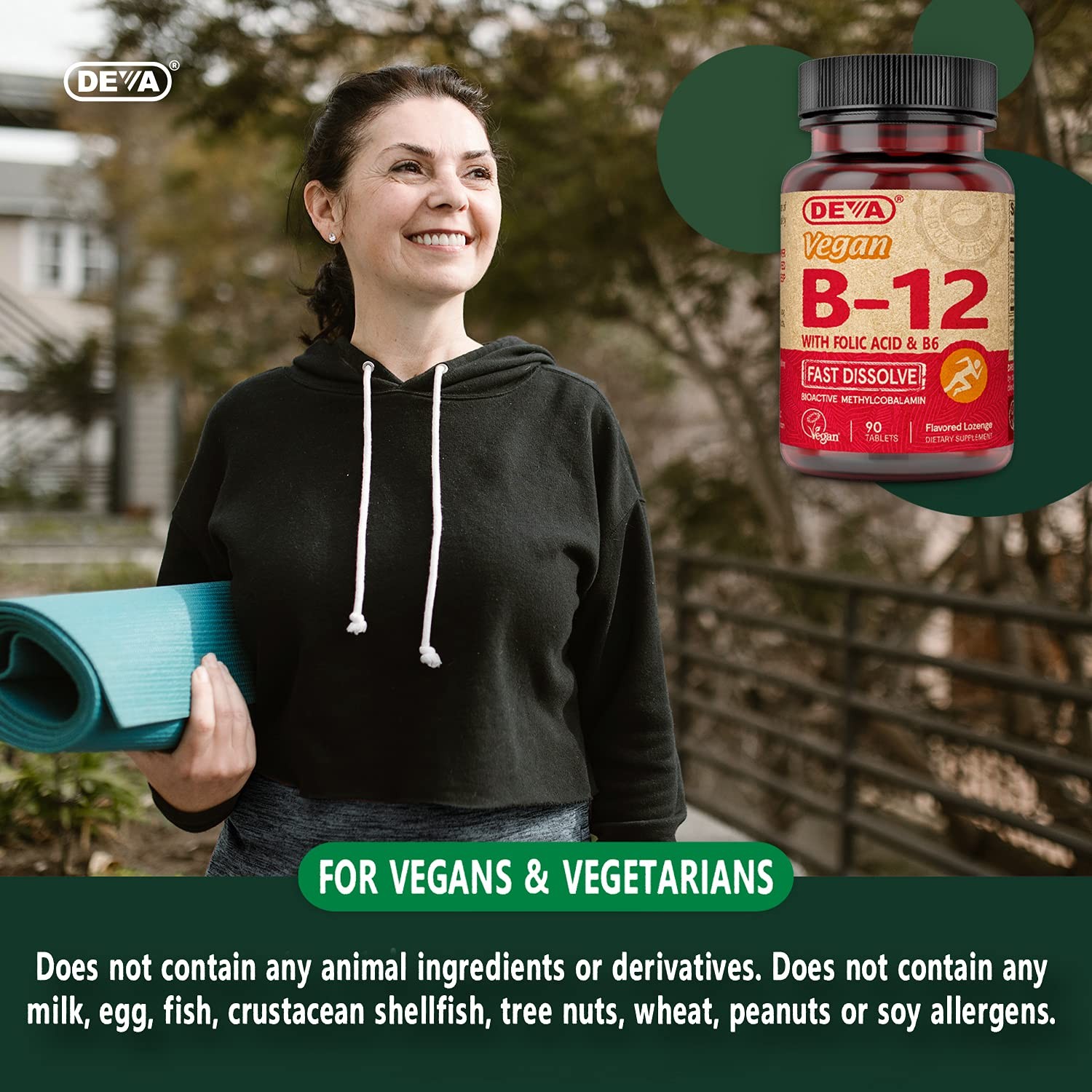 Deva Vegan Vitamin B12 Fast Dissolve Supplement – Once-Per-Day Complex with 1000