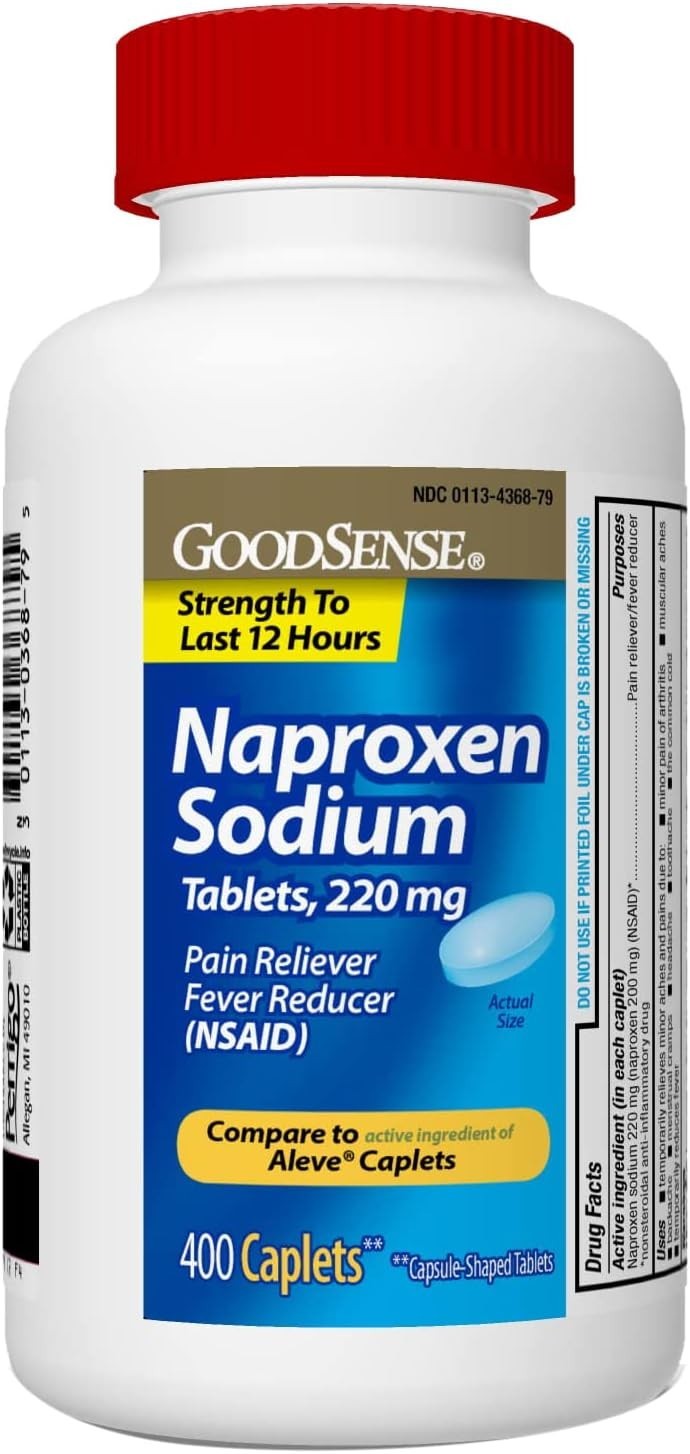All-Day Relief Naproxen Sodium 220 mg Tablets, 400 Count