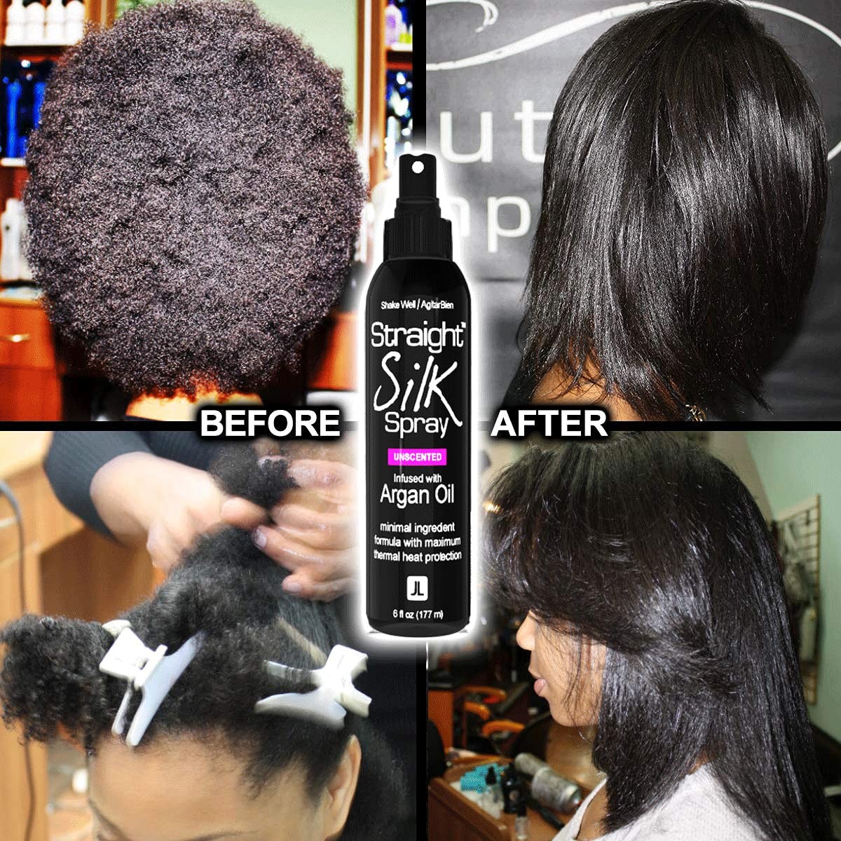 Straight Silk Spray with Moroccan Argan Oil Thermal Protector Spray | Hair St…
