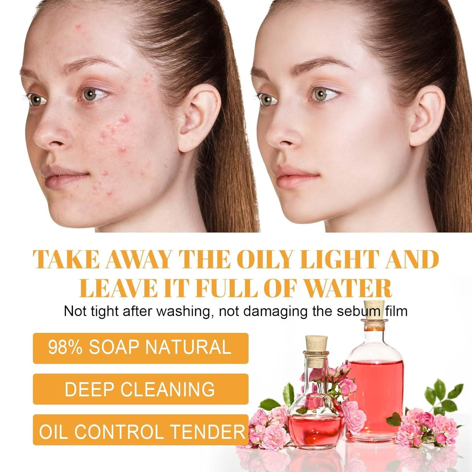 2 Pcs Turmeric Foaming Face Wash, Deep Cleansing Glow Wash Turmeric Facial Clean
