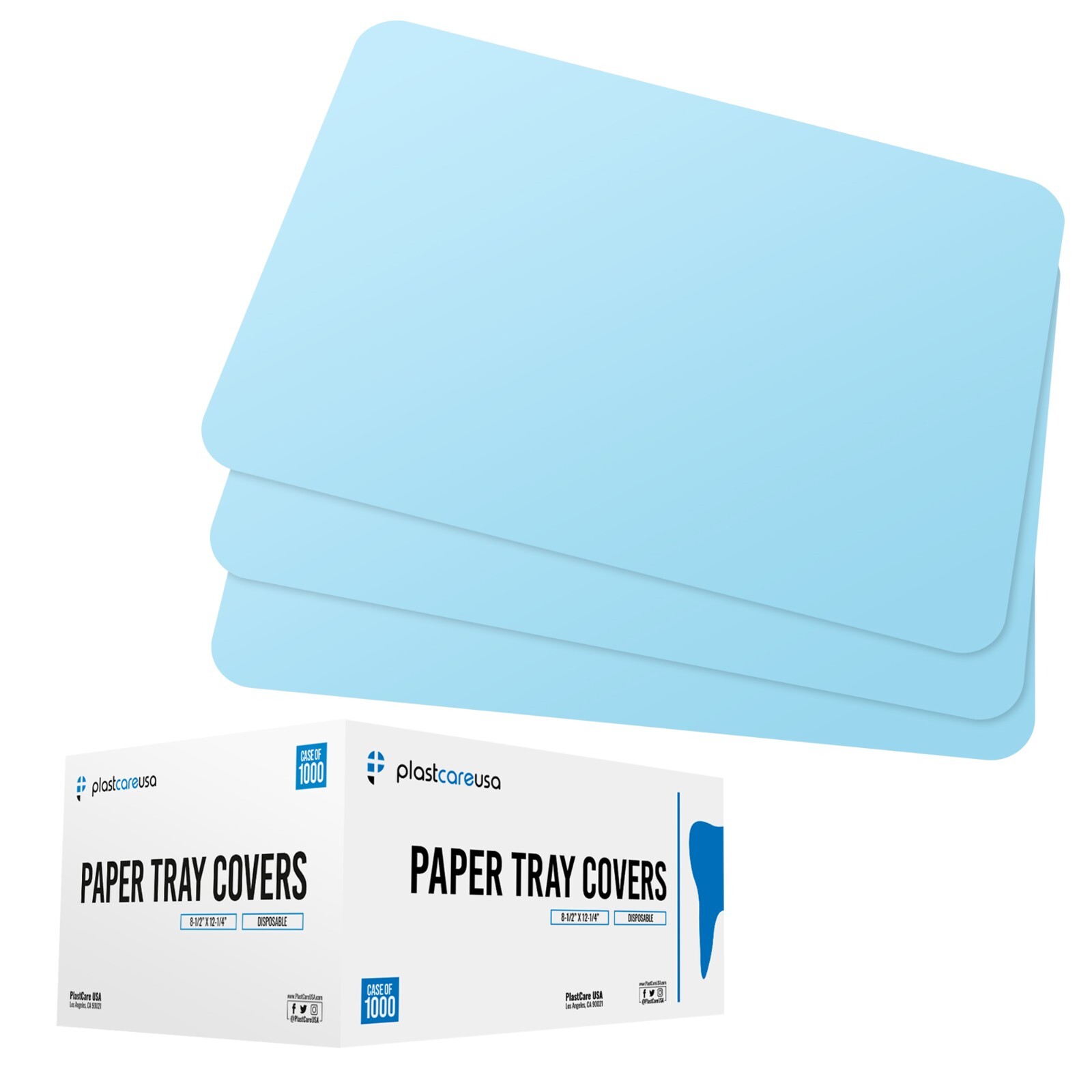 Blue Paper Dental Tray Covers for Size «B» Trays 8.25 «x 12.25», (Case of 1000)