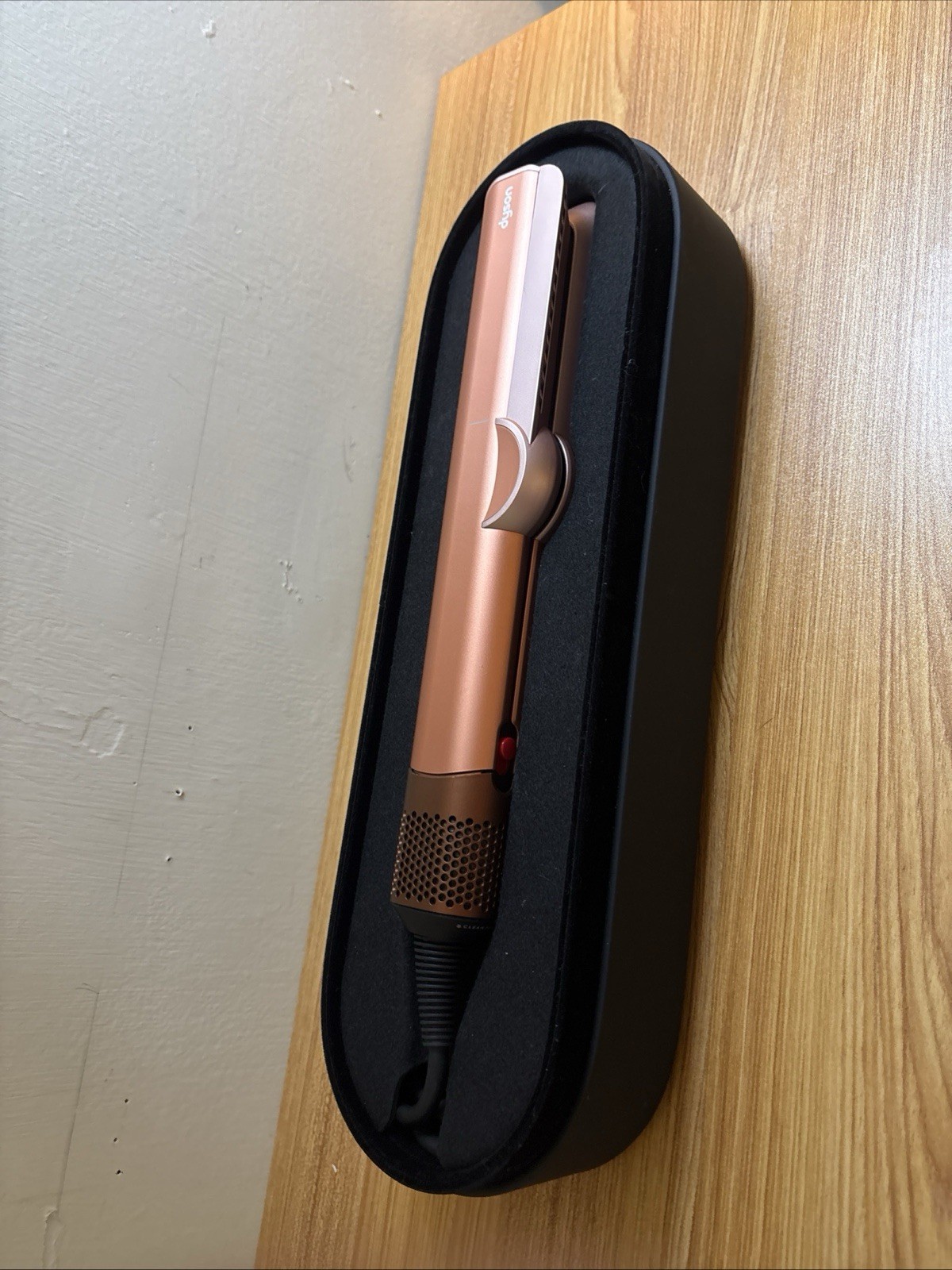 Dyson AirStrait Rose Gold w/ Case, no box. Adjustable Heat Settings