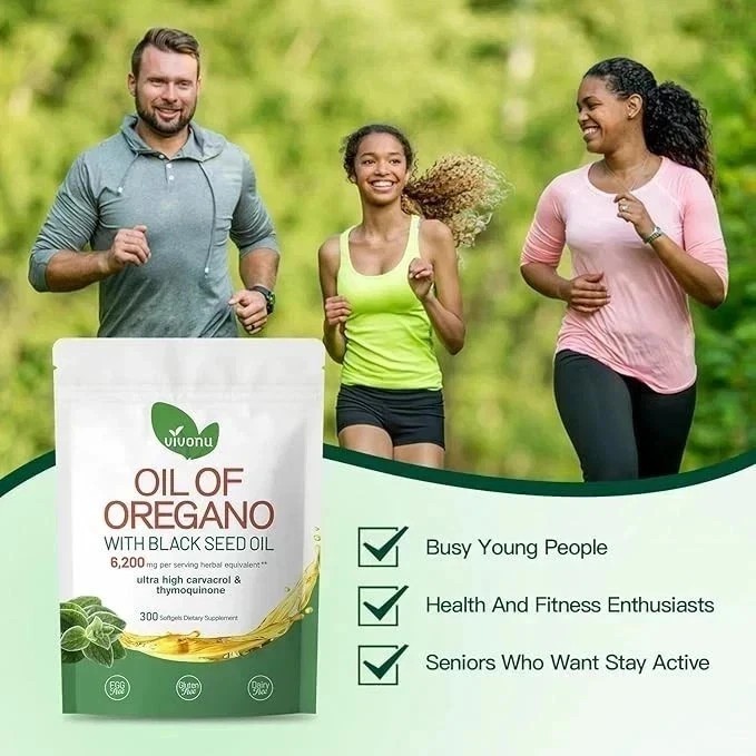 Vivonu Oil of Oregano Black Seed Oil 6200mg 300 Softgels Non-GMO Gluten Free