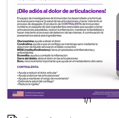 Immunocal Contralenta Glucosamine MSM Chodroitin Joinhealth 90 Pills