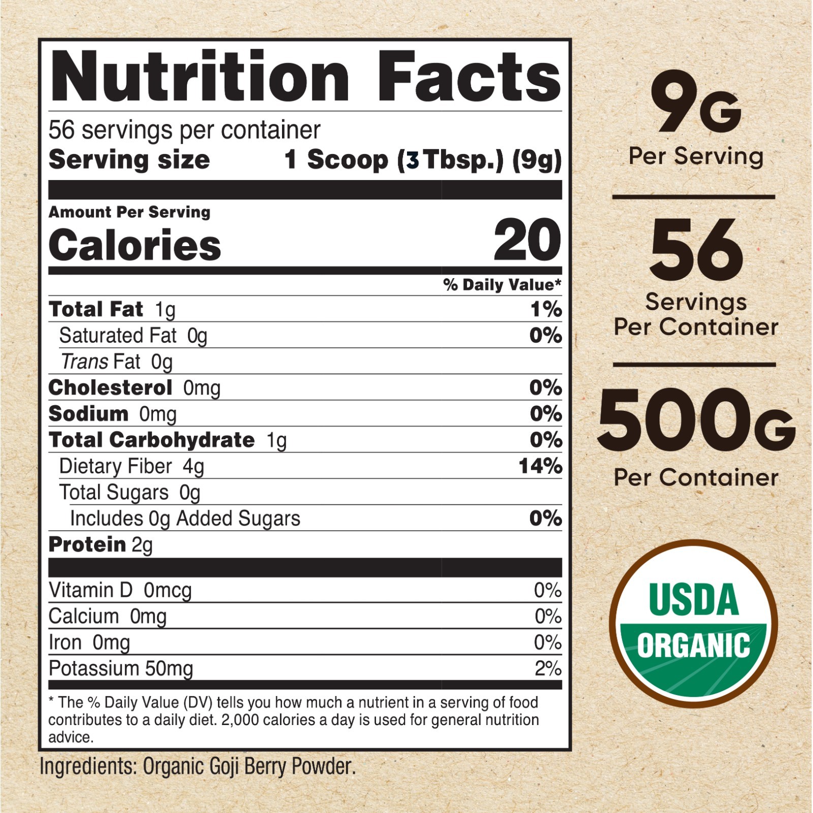 Nutricost Organic Goji Berry Powder (500 Grams) – Gluten Free, GMO-Free, Vegan