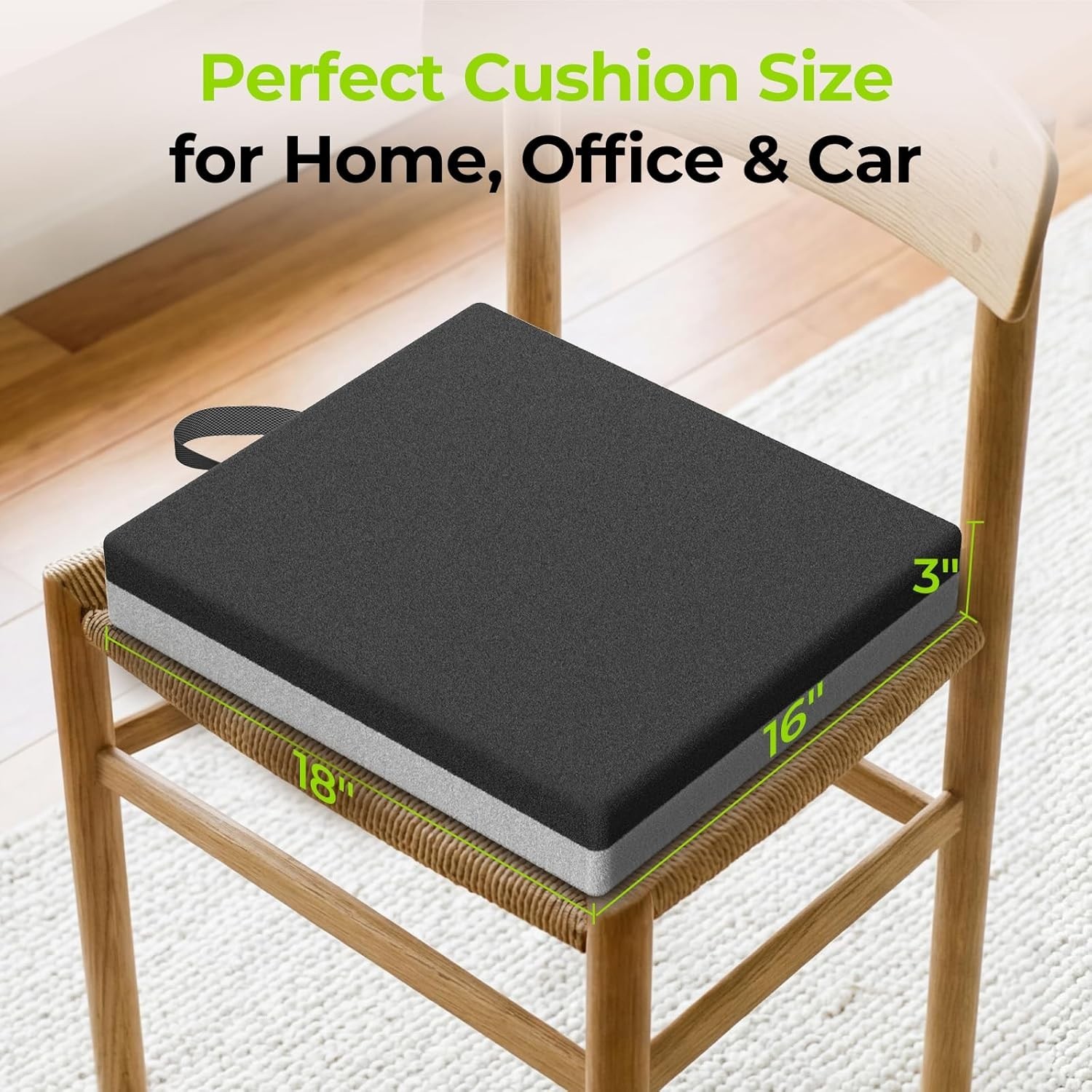 Ventilated Memory Foam Seat Cushion – Anti-Bedsore & Waterproof Comfort 18»x…