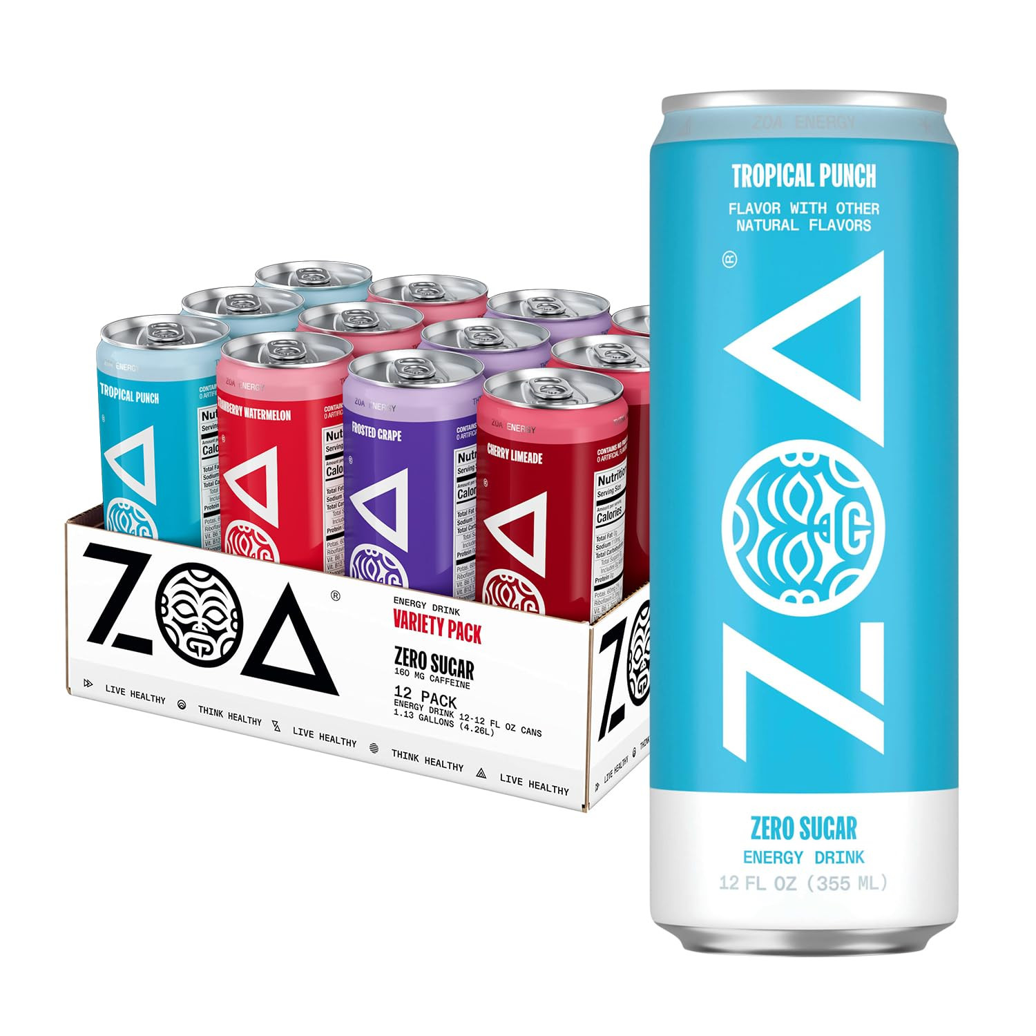 Zero Sugar Energy Drinks with Electrolytes, Vitamin C, Amino Acids, B-Vitamins,