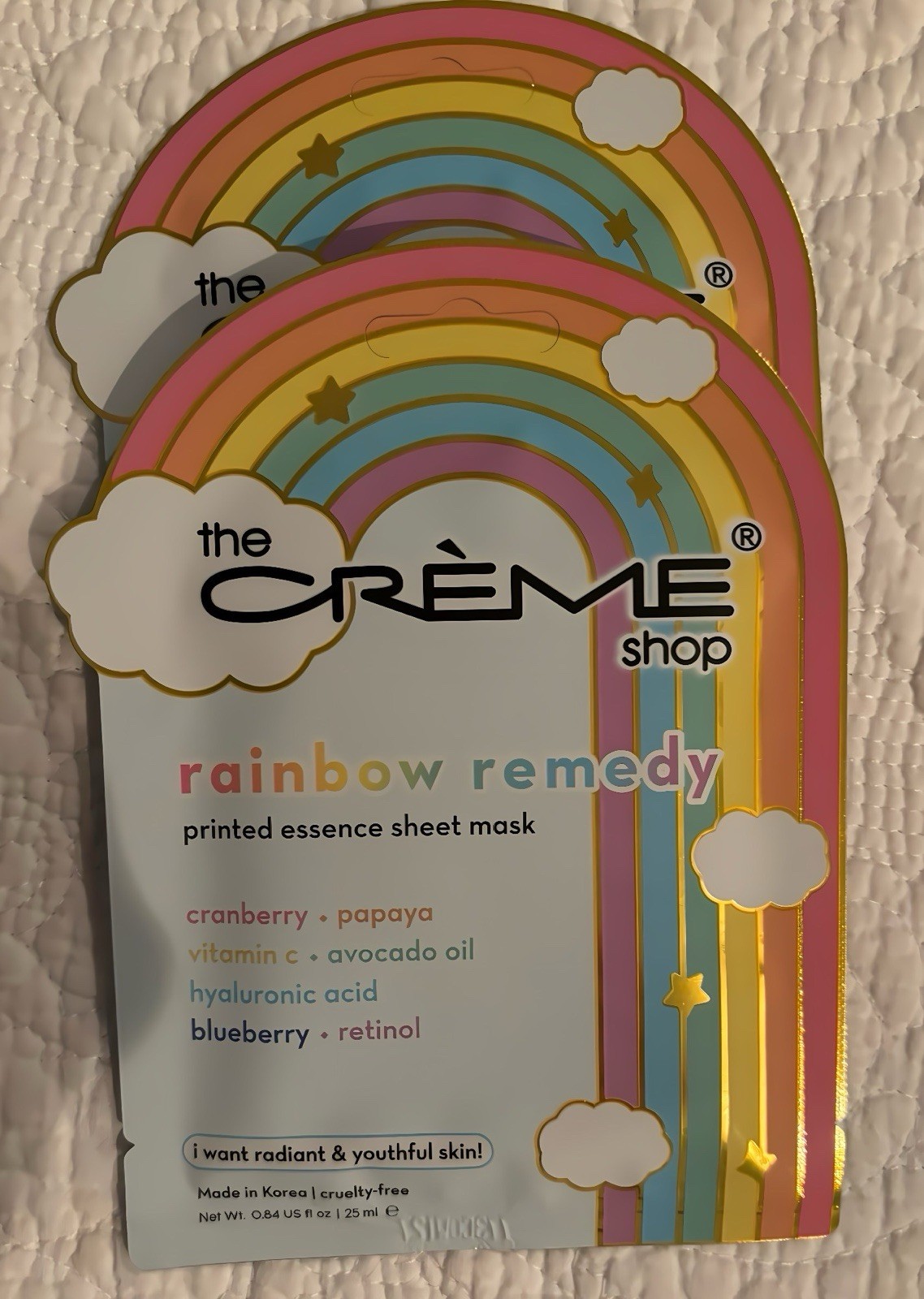 The Crème Shop Headband Plush Pink + 9 Varieties of Skin Sheet Masks Bundle