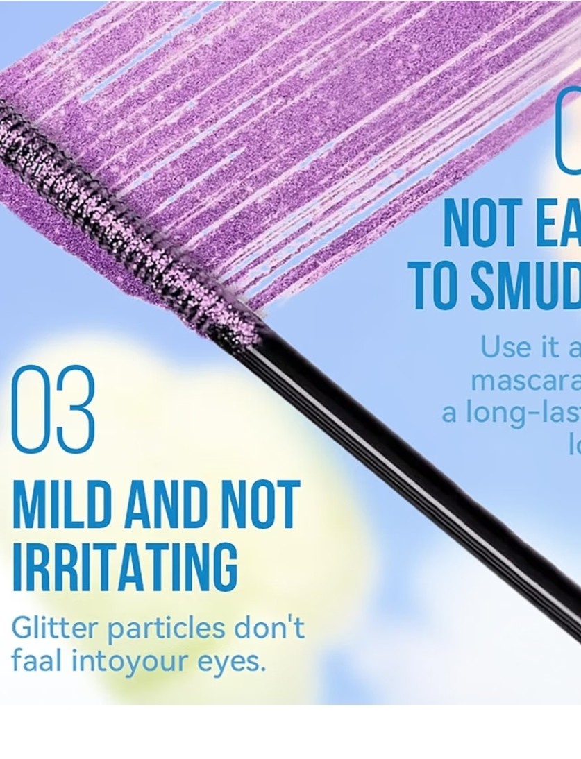 MLSMILE Glitter Liquid Mascara Waterproof Long Lasting 6ml Silver Gold