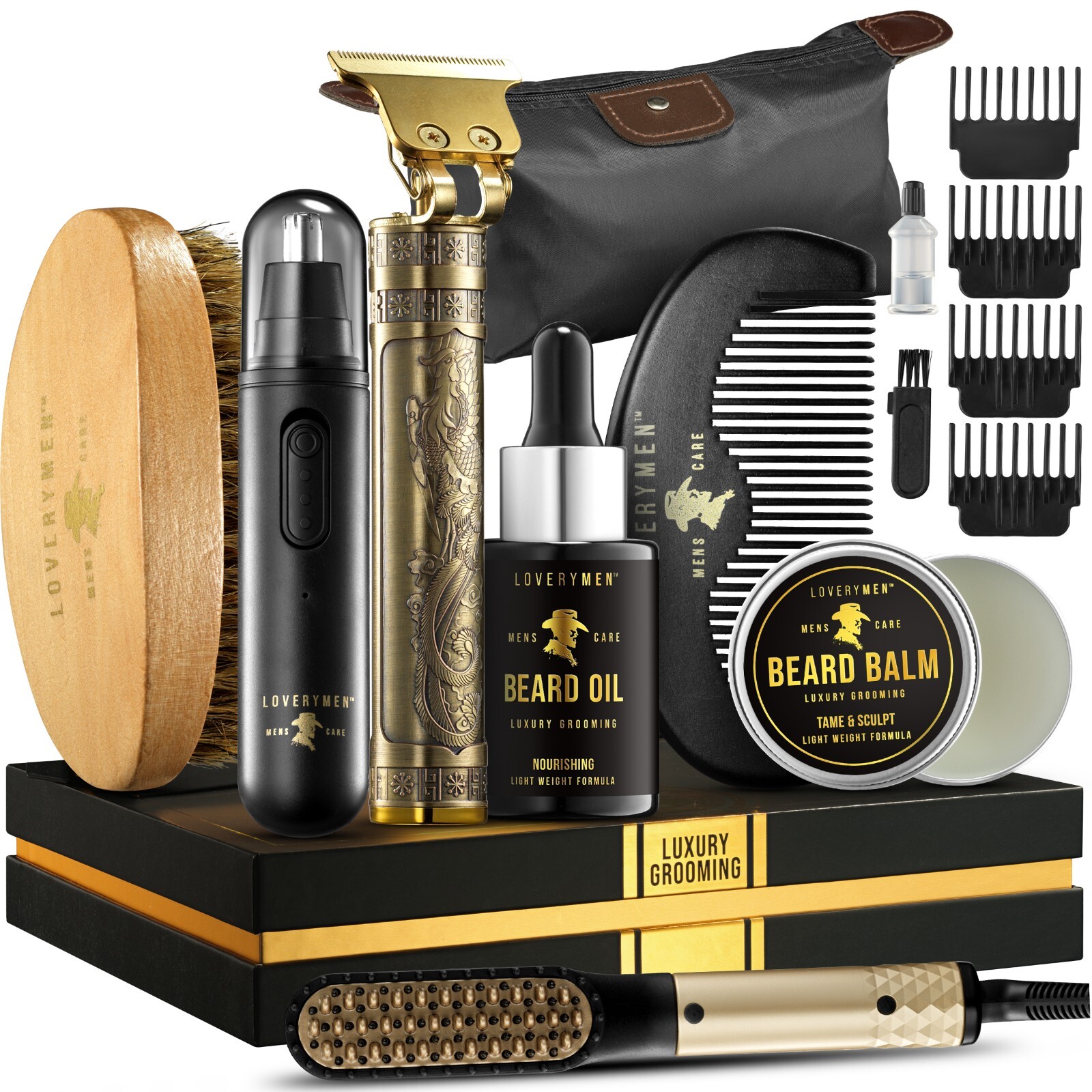 Ultimate Luxury Mens Beard Grooming Kit-9pc Gift Set-Beard Kit for Men-Mens Gift