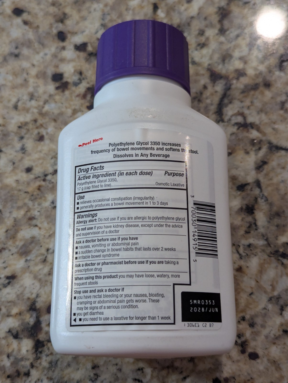 GoodSense ClearLax Polyethylene Glycol 3350 Powder Osmotic Laxative 8.3oz 06/28