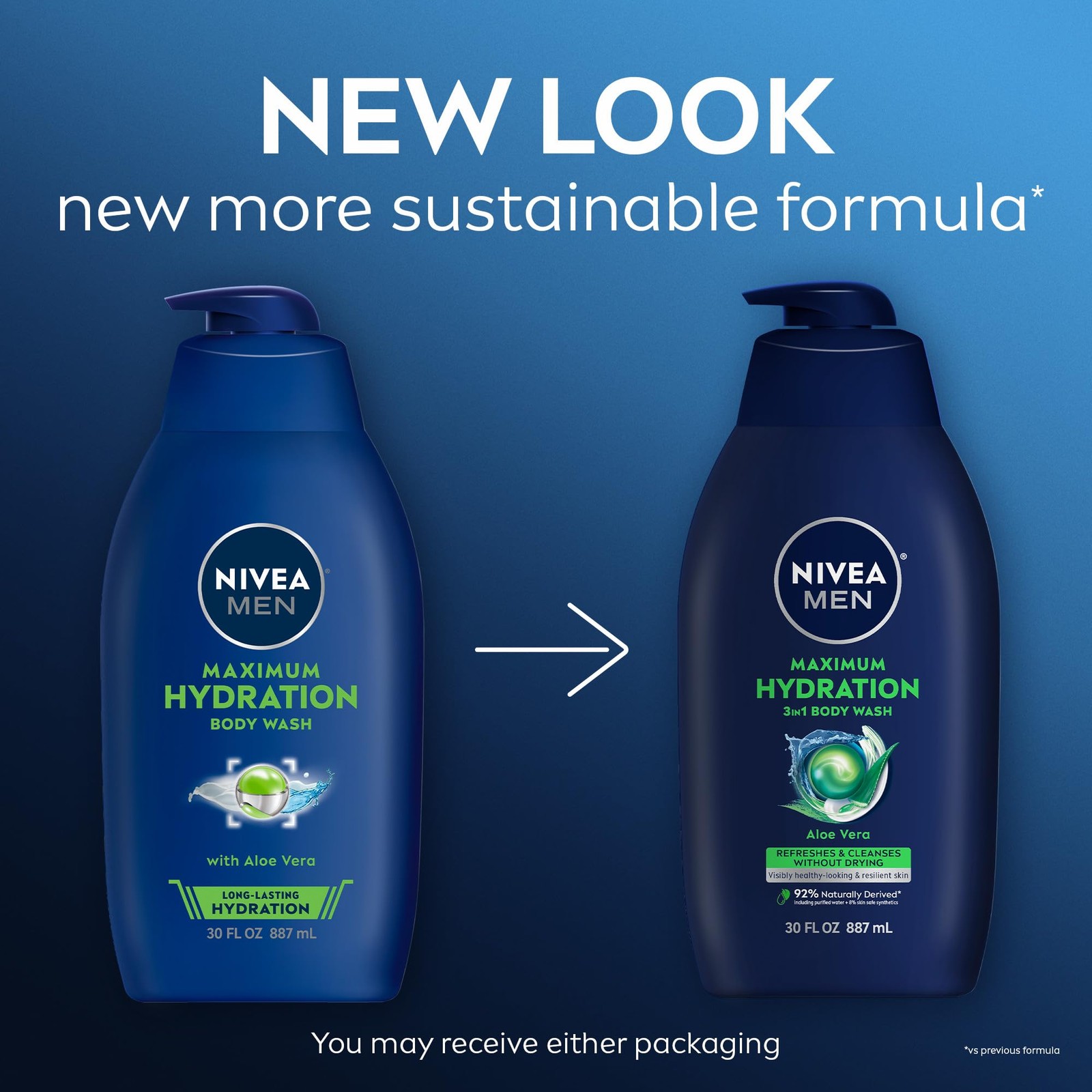 Nivea Men Maximum Hydration Body Wash for Dry Skin, Aloe 30 Fl Oz (Pack of 1)